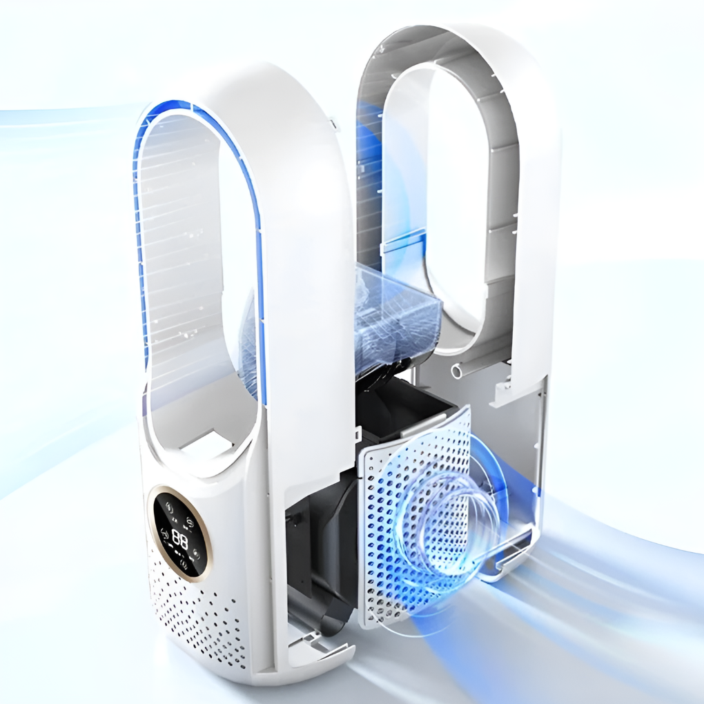 Lautloser Tischventilator ohne Flügel mit 3 Lüftungsmodi