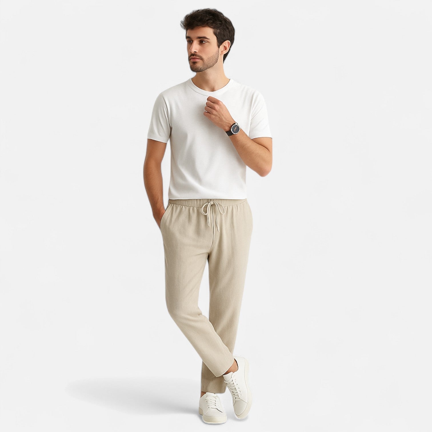 Ancienne Monde | Pantalon Large en Lin pour Homme – Confort Respirant pour le Printemps & l’Été