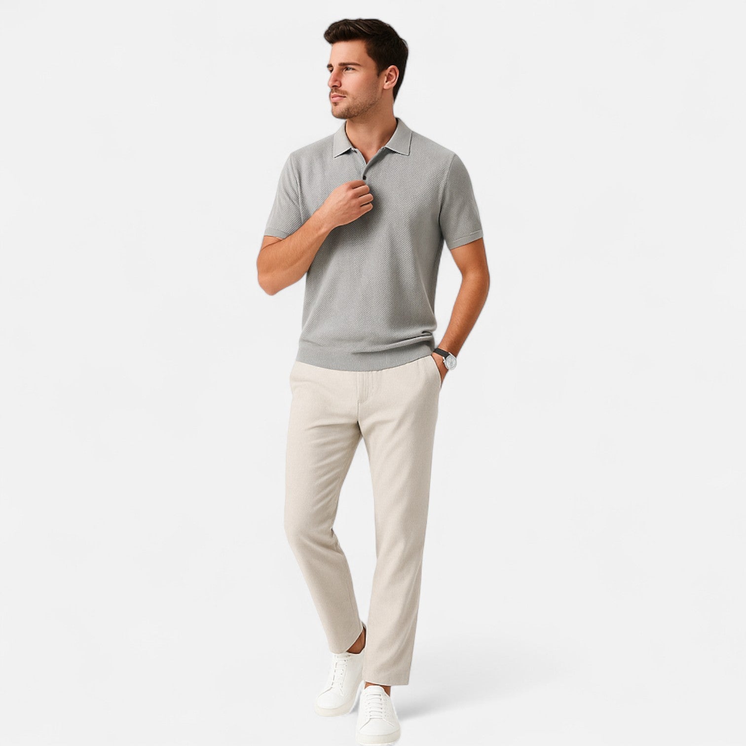Ancienne Monde | Polo Ajusté pour Homme – Confort Respirant en Coton pour une Élégance Estivale
