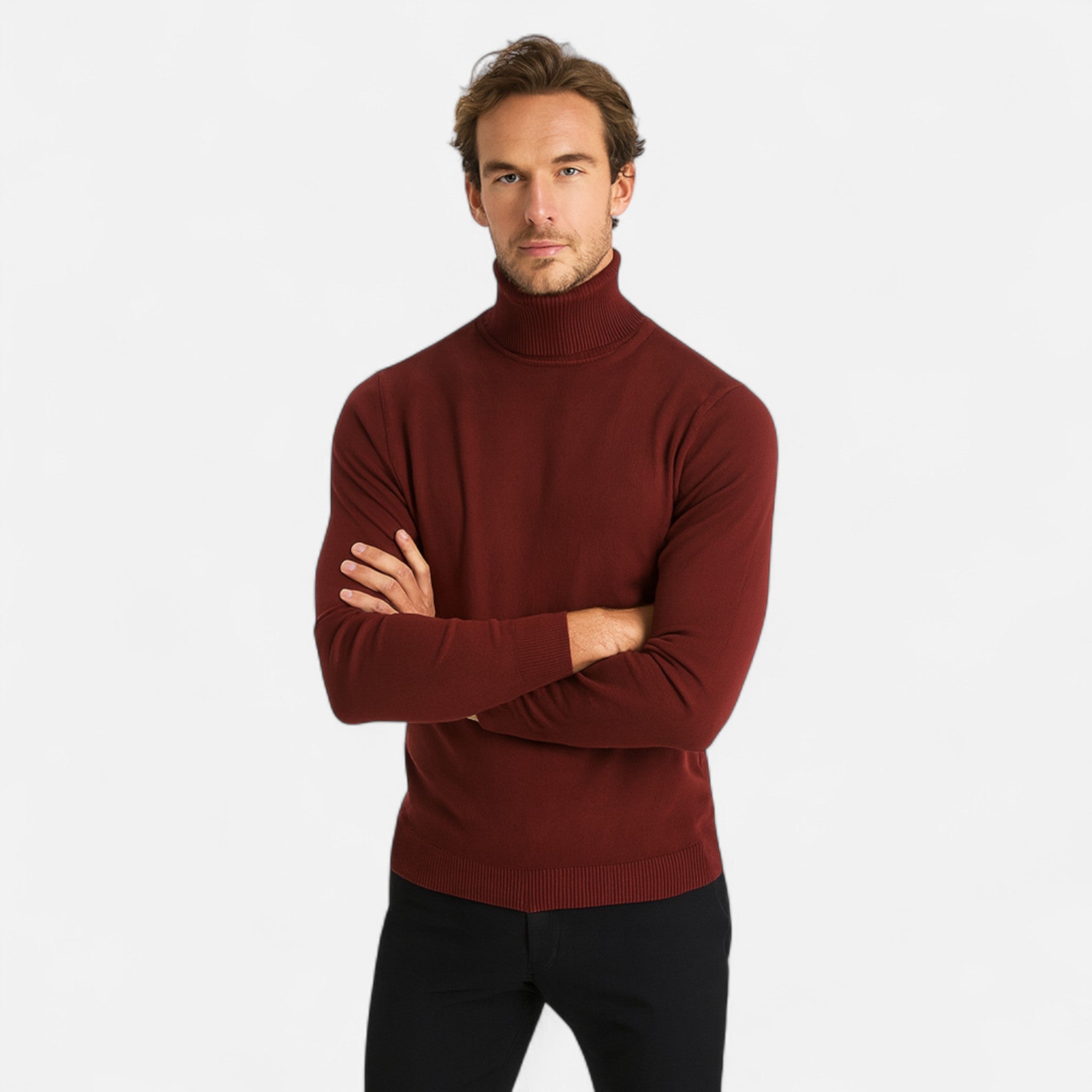 Ancienne Monde | Pull Col Roulé Homme en Coton Premium