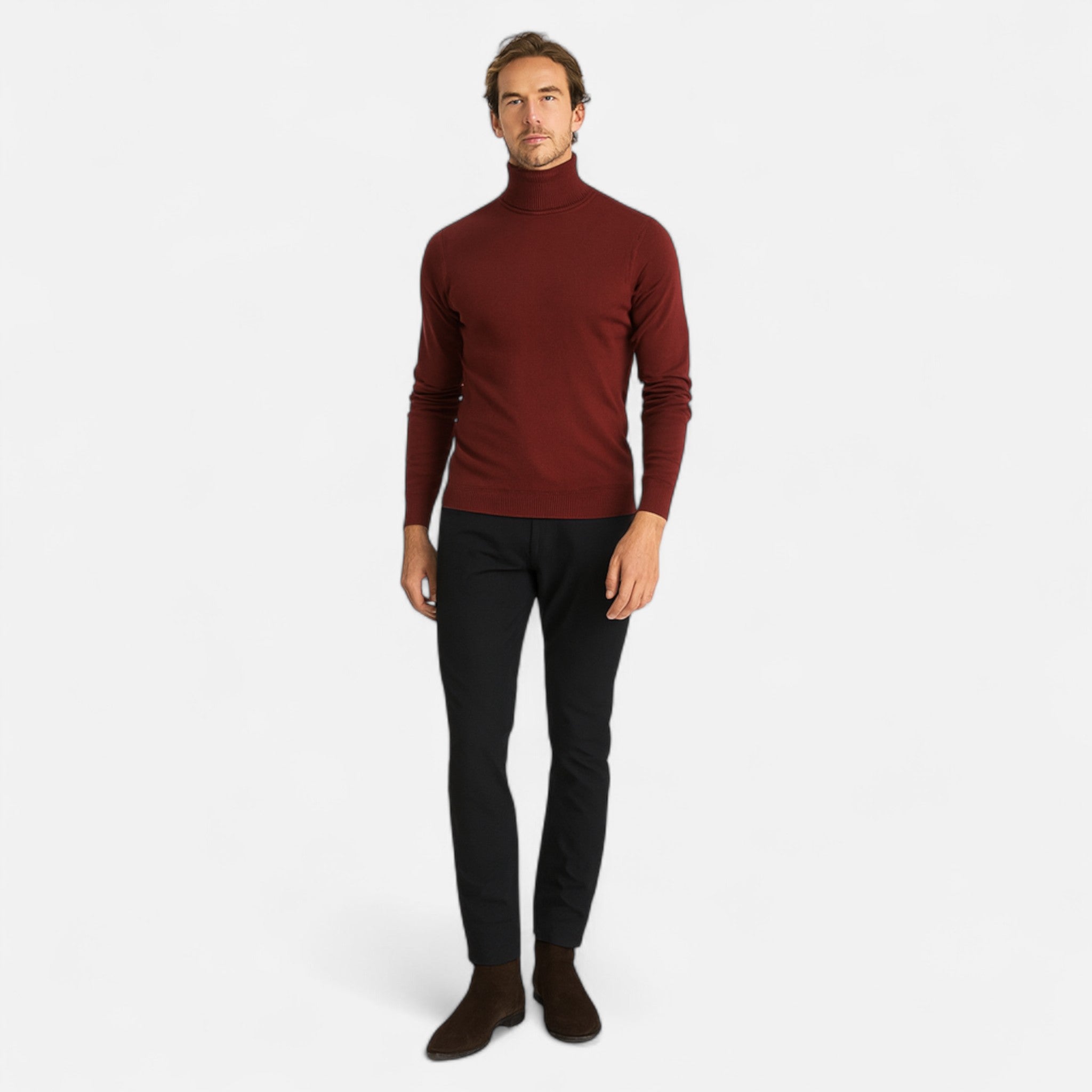 Ancienne Monde | Pull Col Roulé Homme en Coton Premium