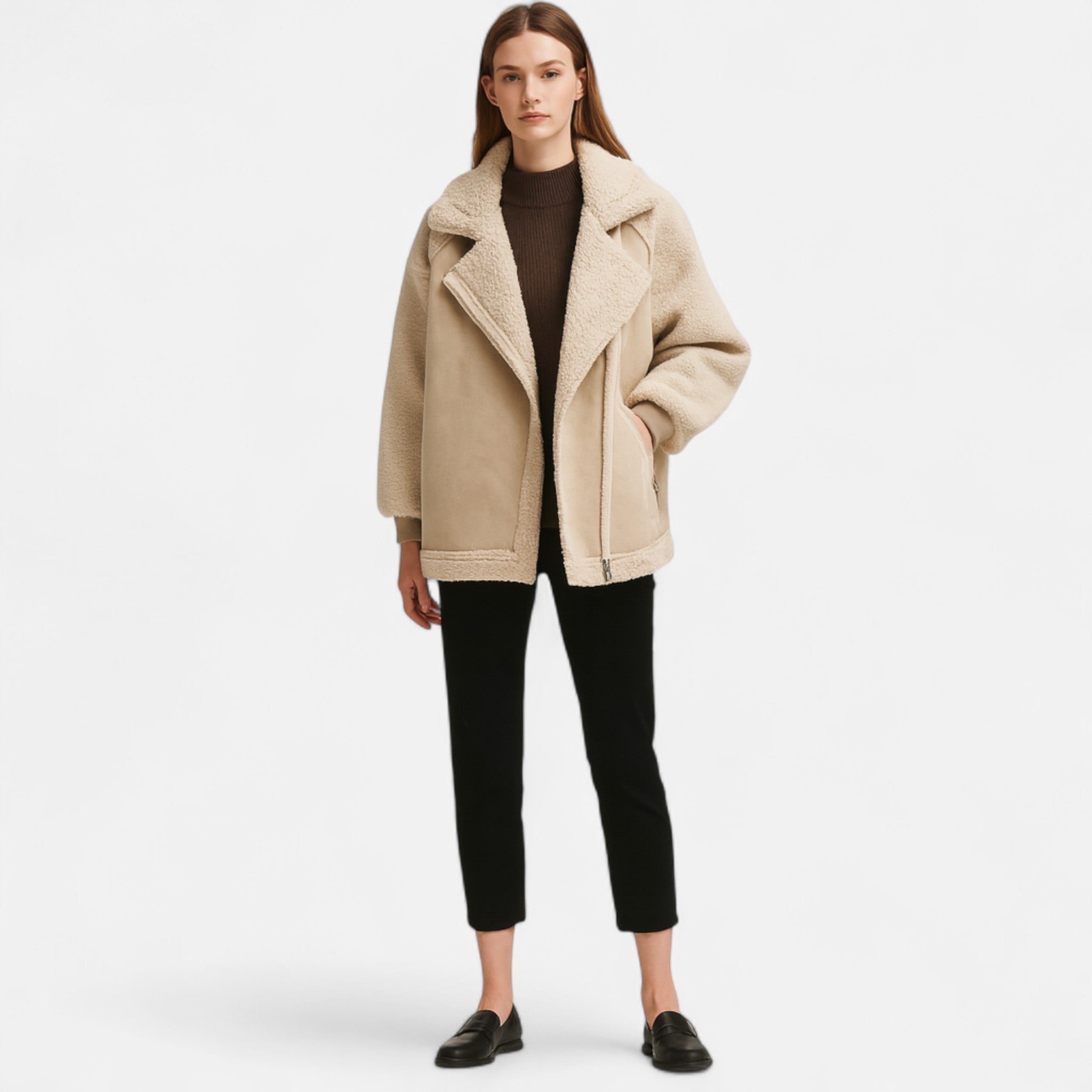 Ancienne Monde | Manteau Femme Classique en Daim Premium
