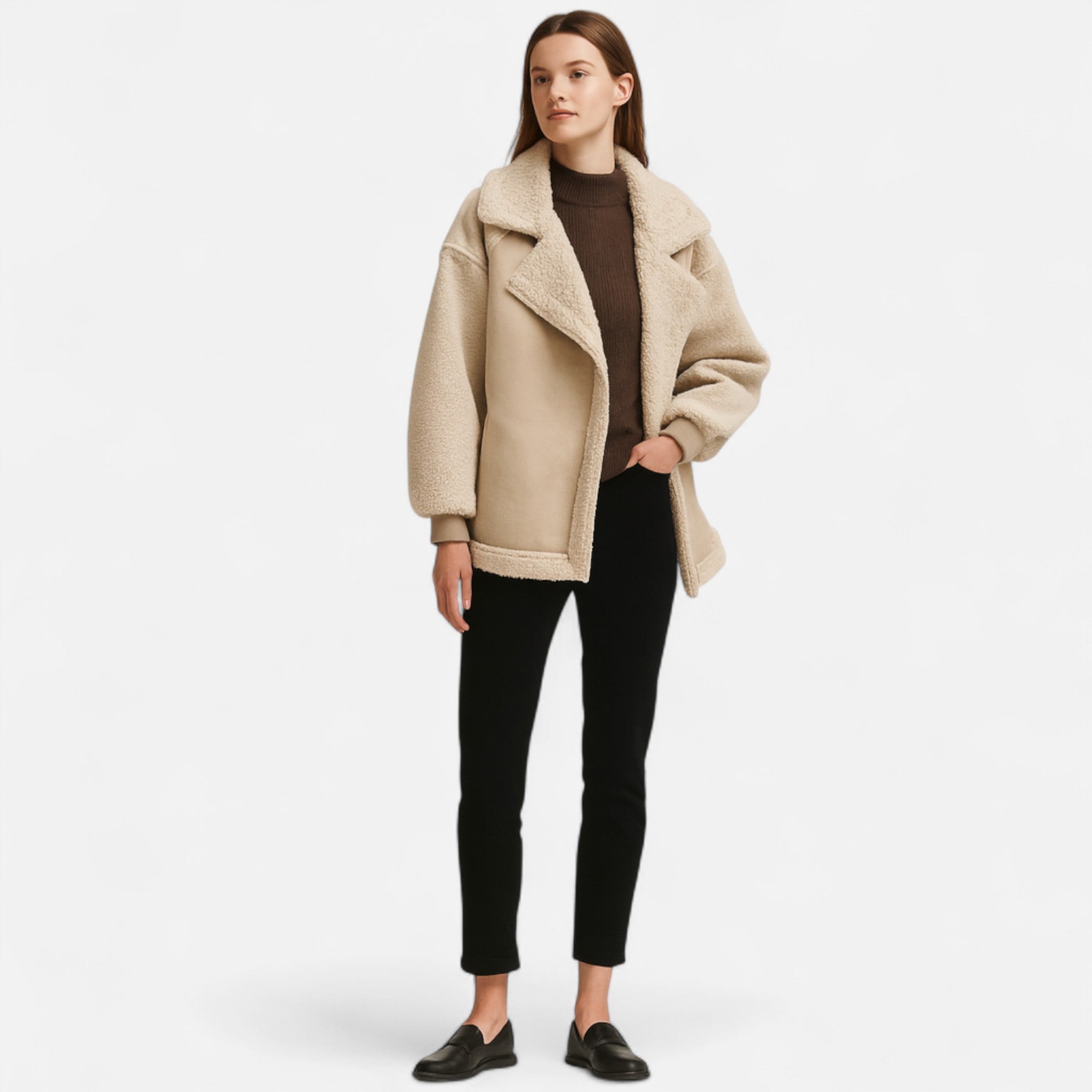 Ancienne Monde | Manteau Femme Classique en Daim Premium
