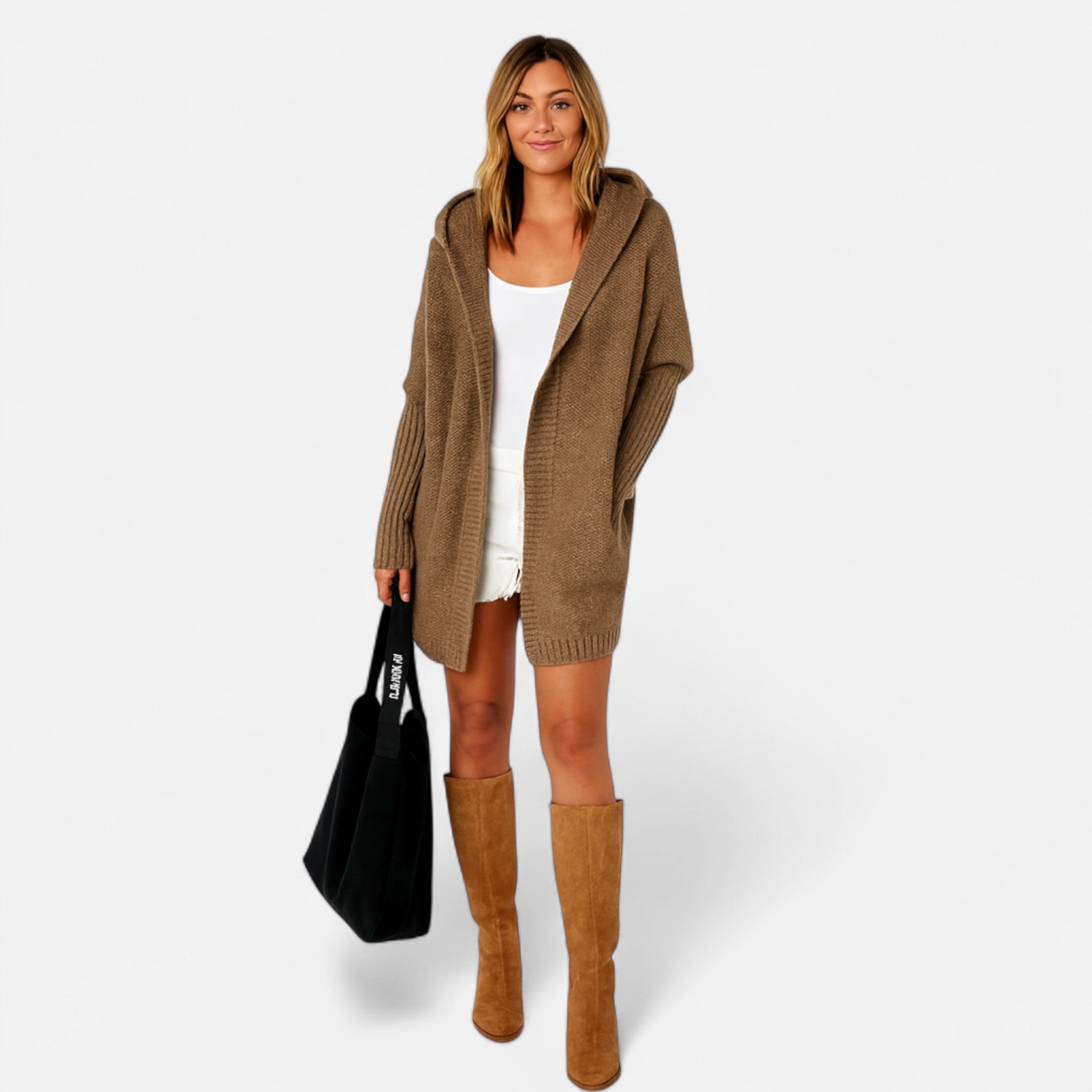 Ancienne Monde | Cardigan Femme Mi-Long Élégance Héritée en Maille