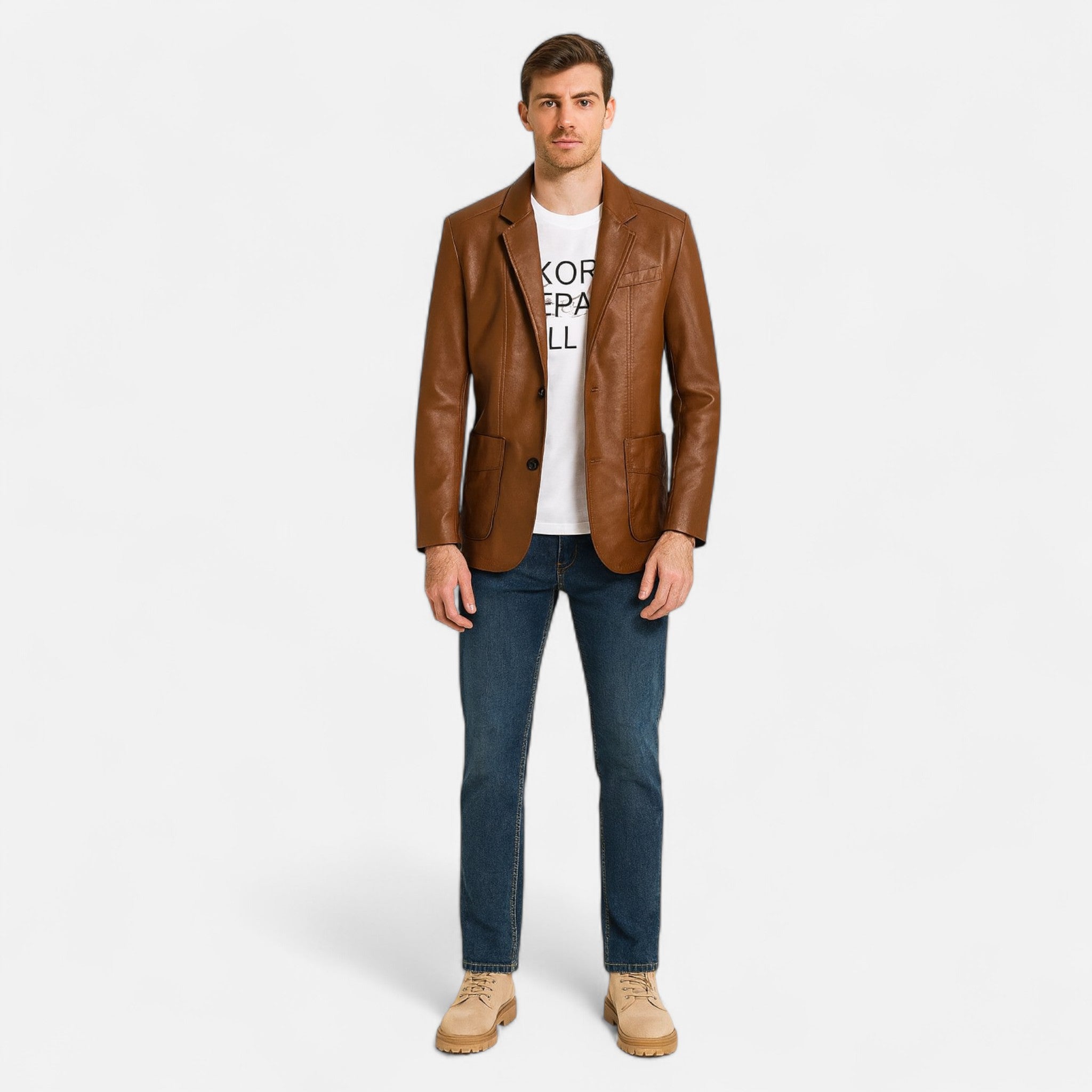 Ancienne Monde | Veste Homme Héritage en Cuir Fait Main