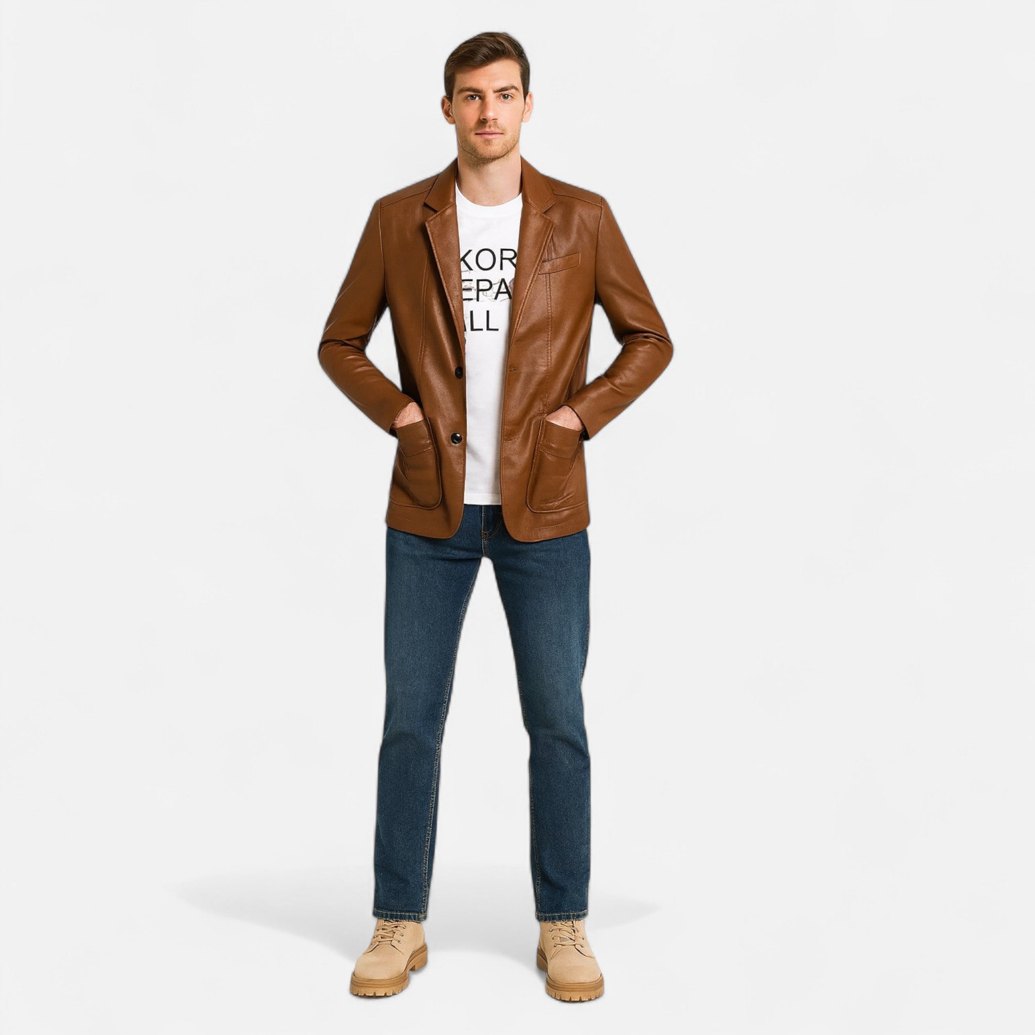Ancienne Monde | Veste Homme Héritage en Cuir Fait Main
