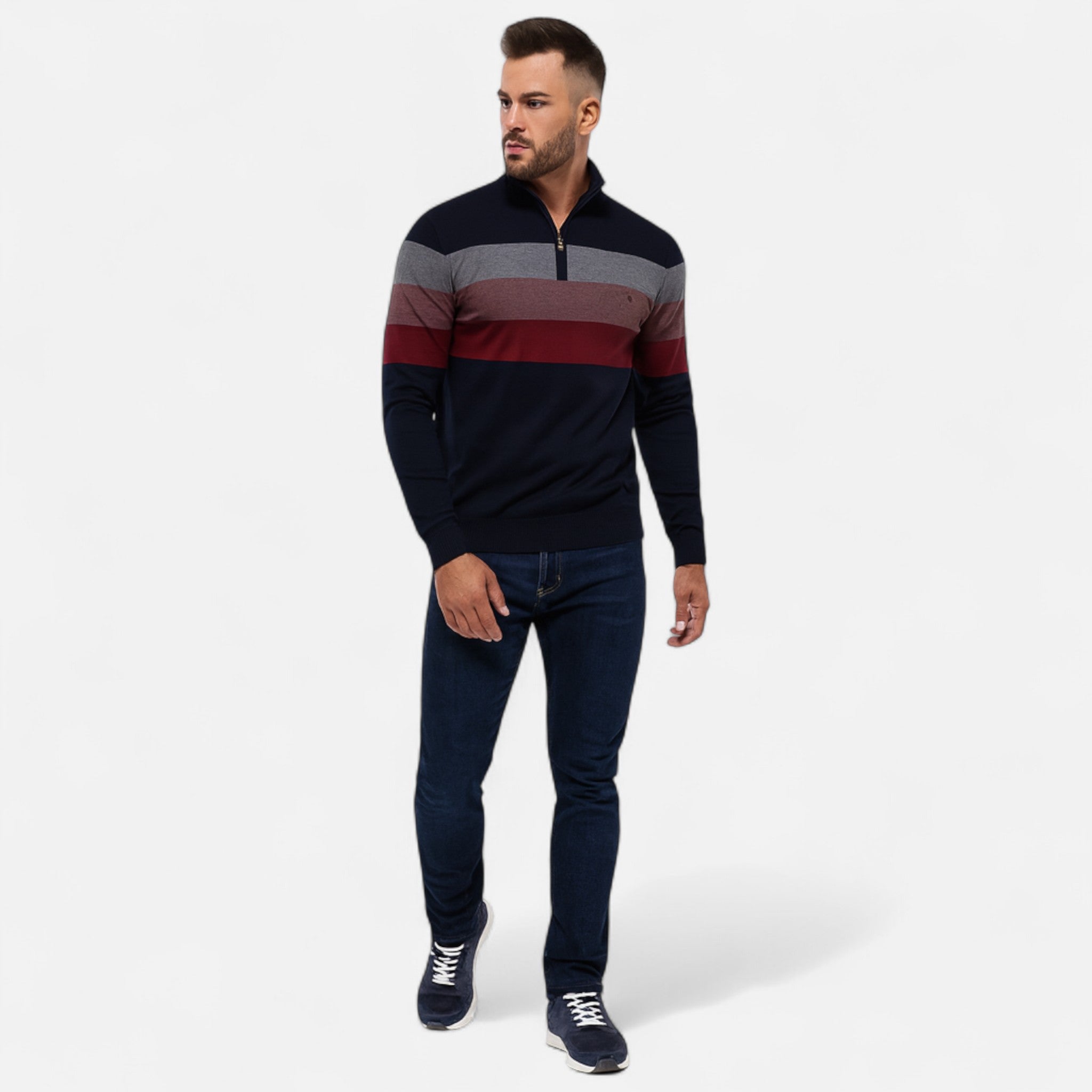 Ancienne Monde | Pull Demi-Zip Court Homme – Style Intemporel, Confort Raffiné