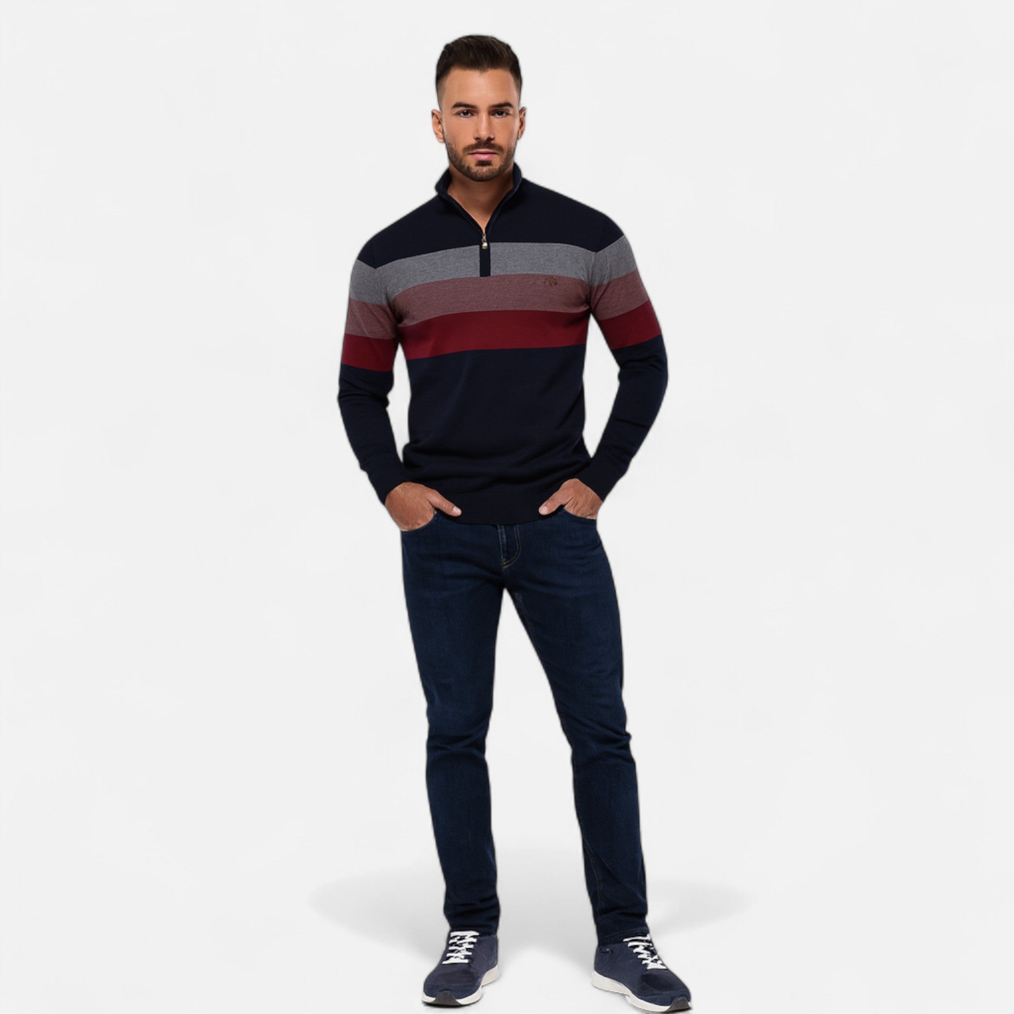 Ancienne Monde | Pull Demi-Zip Court Homme – Style Intemporel, Confort Raffiné
