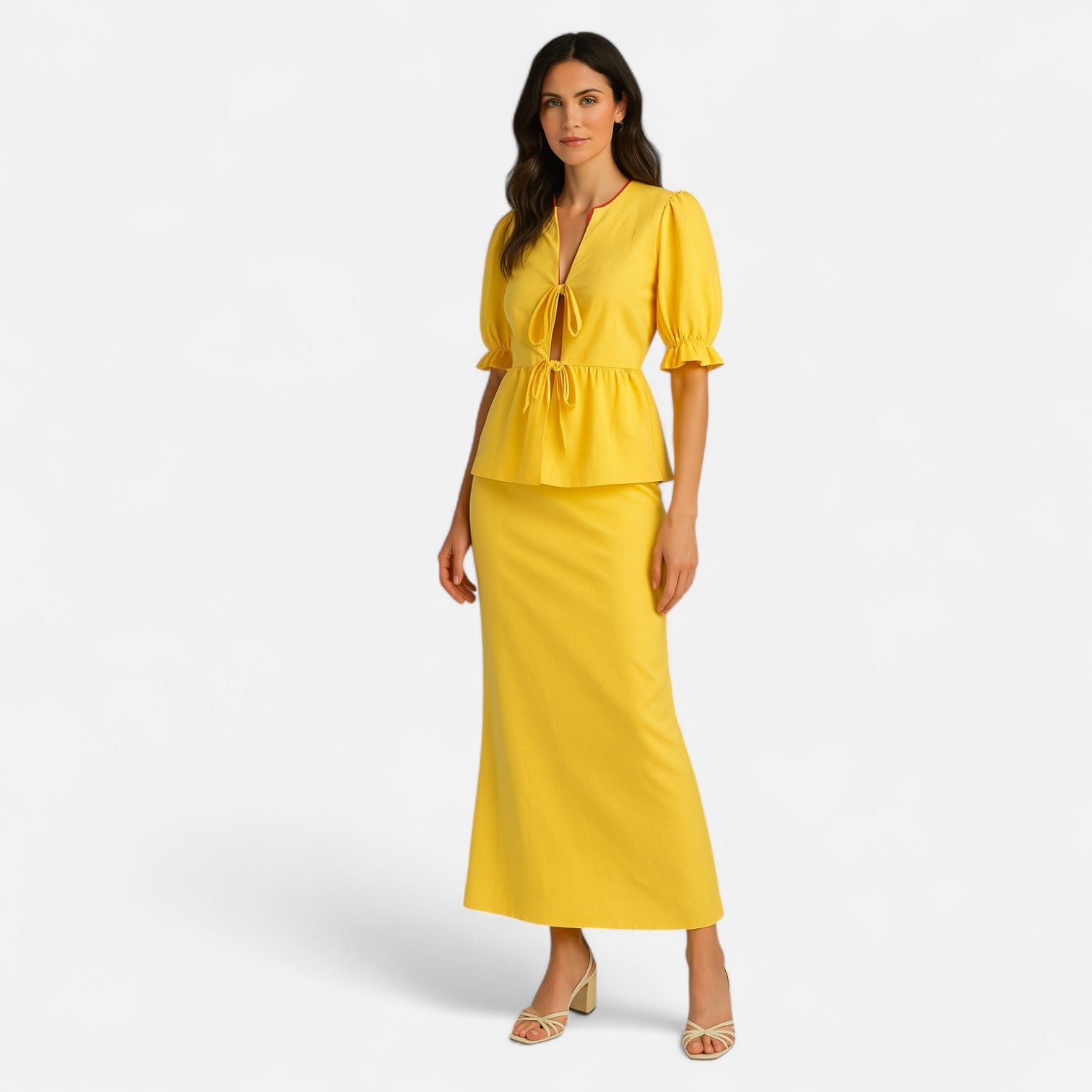 Ancienne Monde | Tailleur Jupe à Nœud pour Femme
