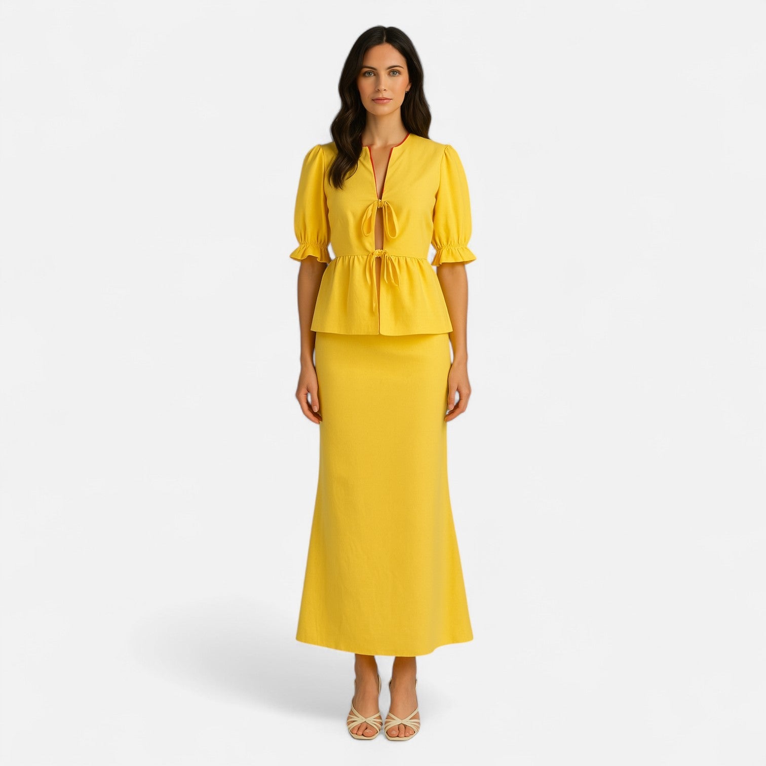 Ancienne Monde | Tailleur Jupe à Nœud pour Femme