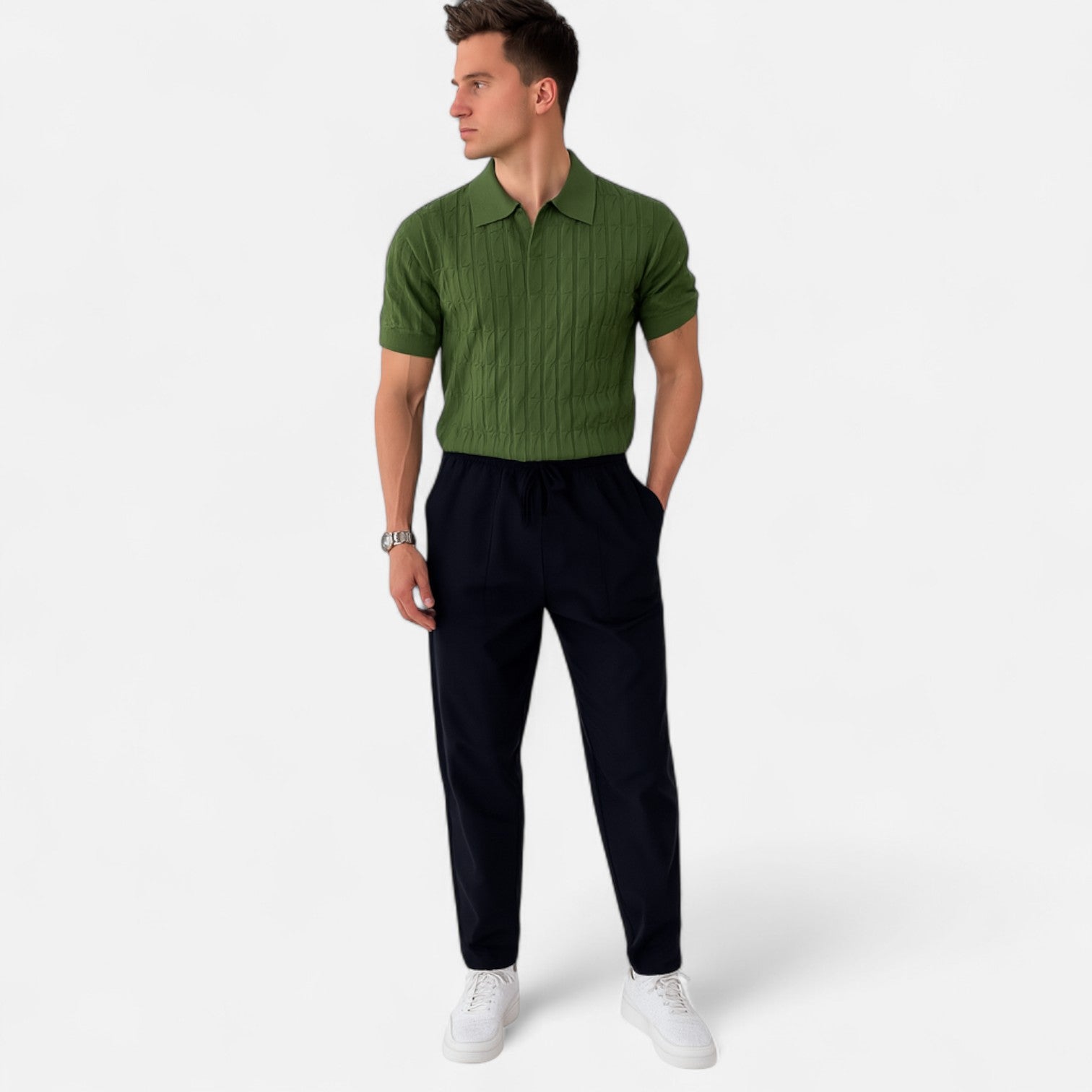 Ancienne Monde | T-shirt Rayé Col Rond pour Homme – Simplicité Intemporelle