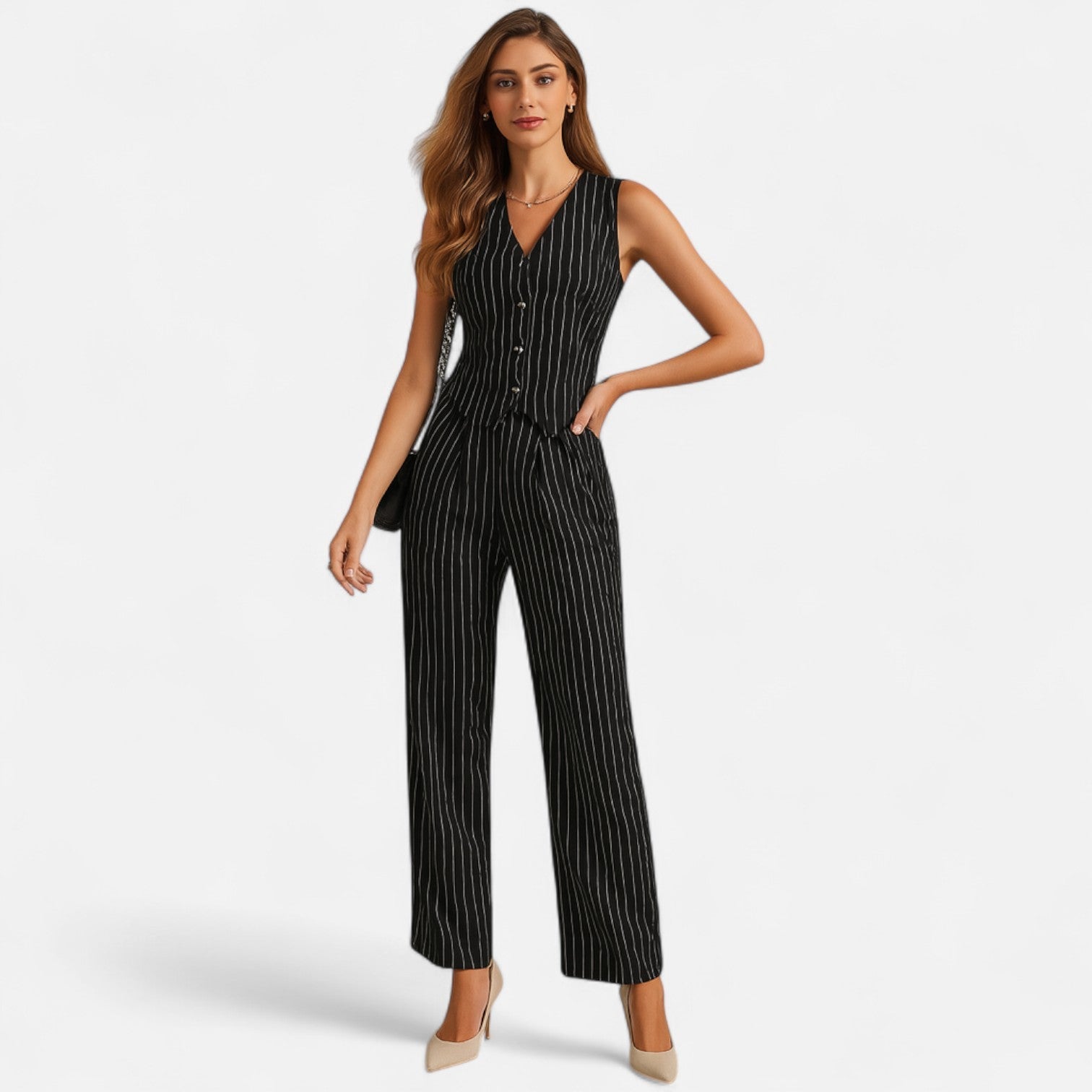 Ancienne Monde | Ensemble Deux Pièces Rayé pour Femme – Coordination Sans Effort
