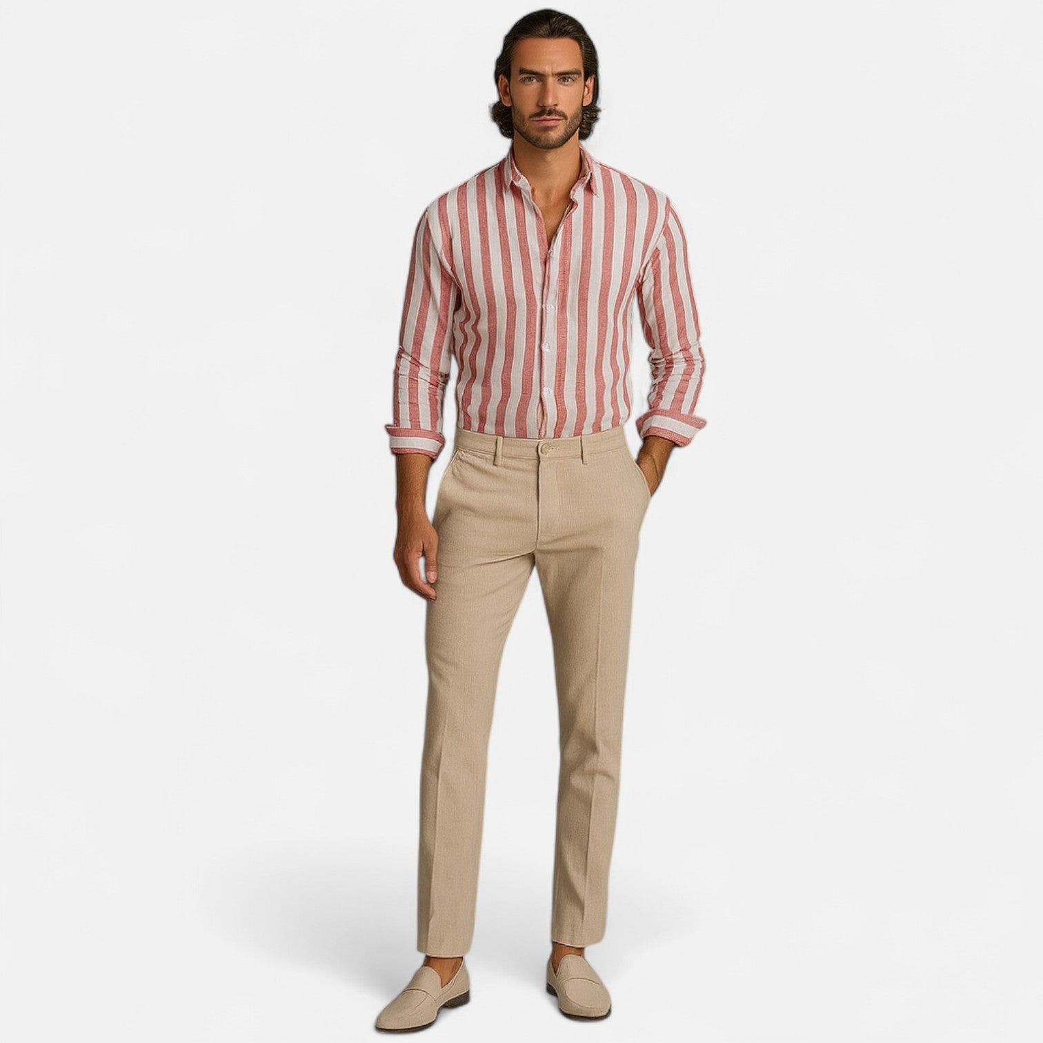 Ancienne Monde | Chemise Rayée à Boutons pour Homme – Sophistication Tailleur