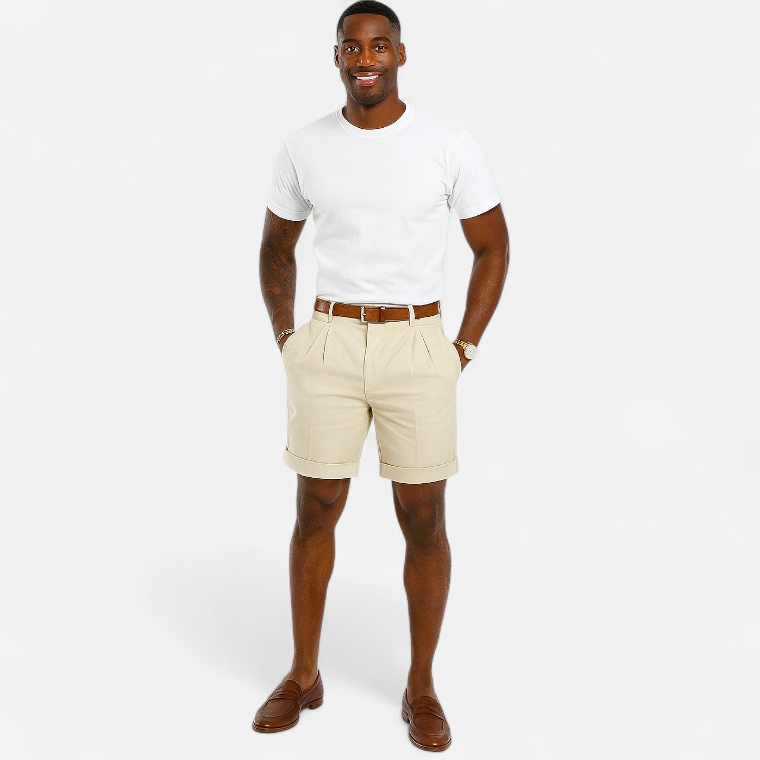 Ancienne Monde | Short Homme d’Été Ajusté – Coupe Intemporelle, Luxe Discret
