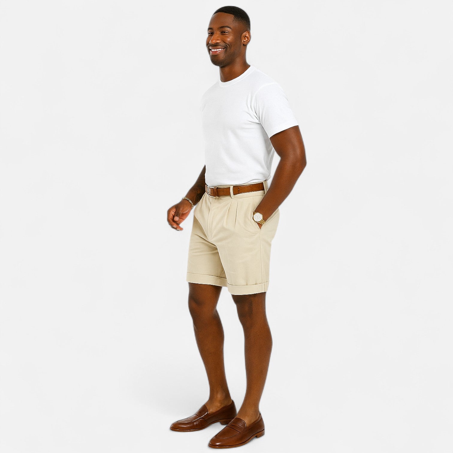 Ancienne Monde | Short Homme d’Été Ajusté – Coupe Intemporelle, Luxe Discret
