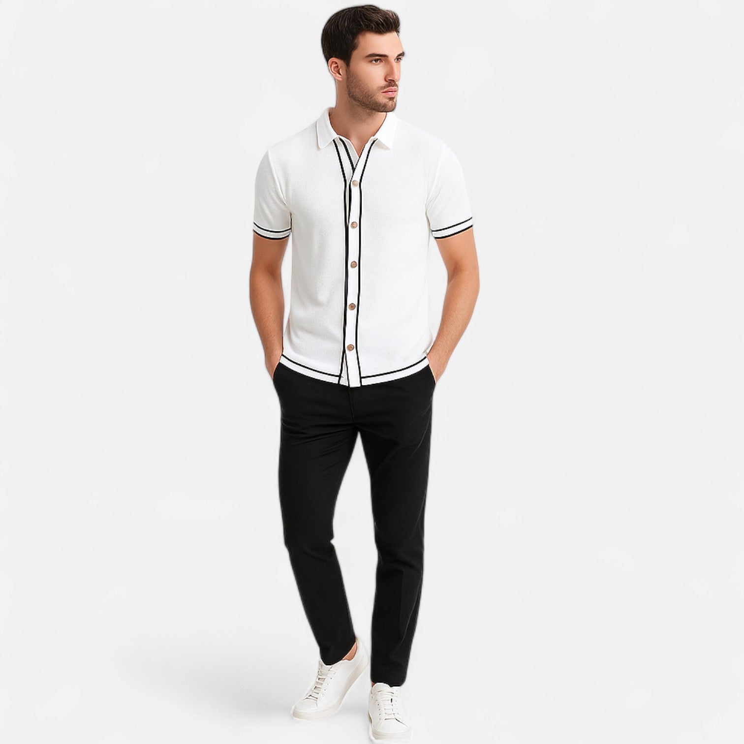 Ancienne Monde | Polo Rayé Rétro en Maille pour Homme