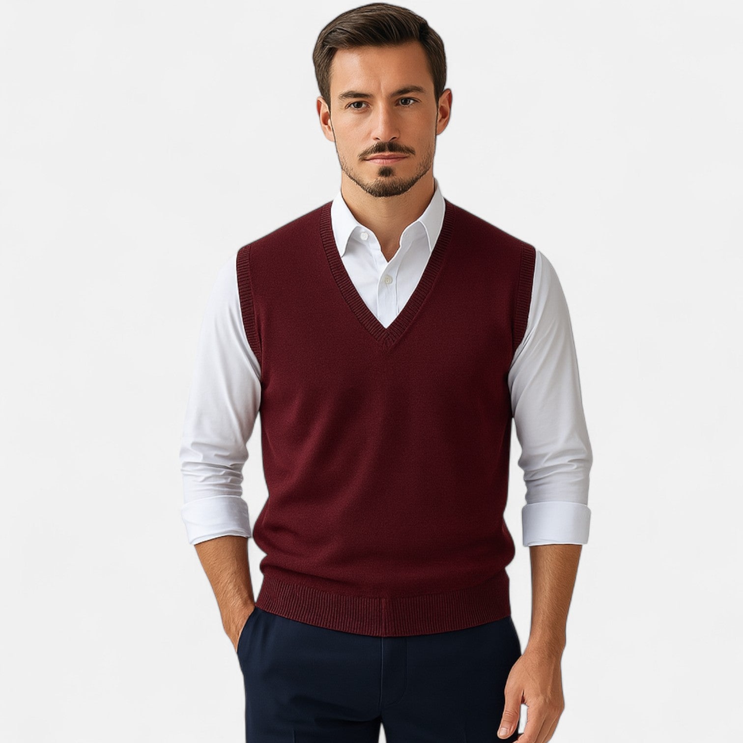 Ancienne Monde | Pull Sans Manches à Col V pour Homme