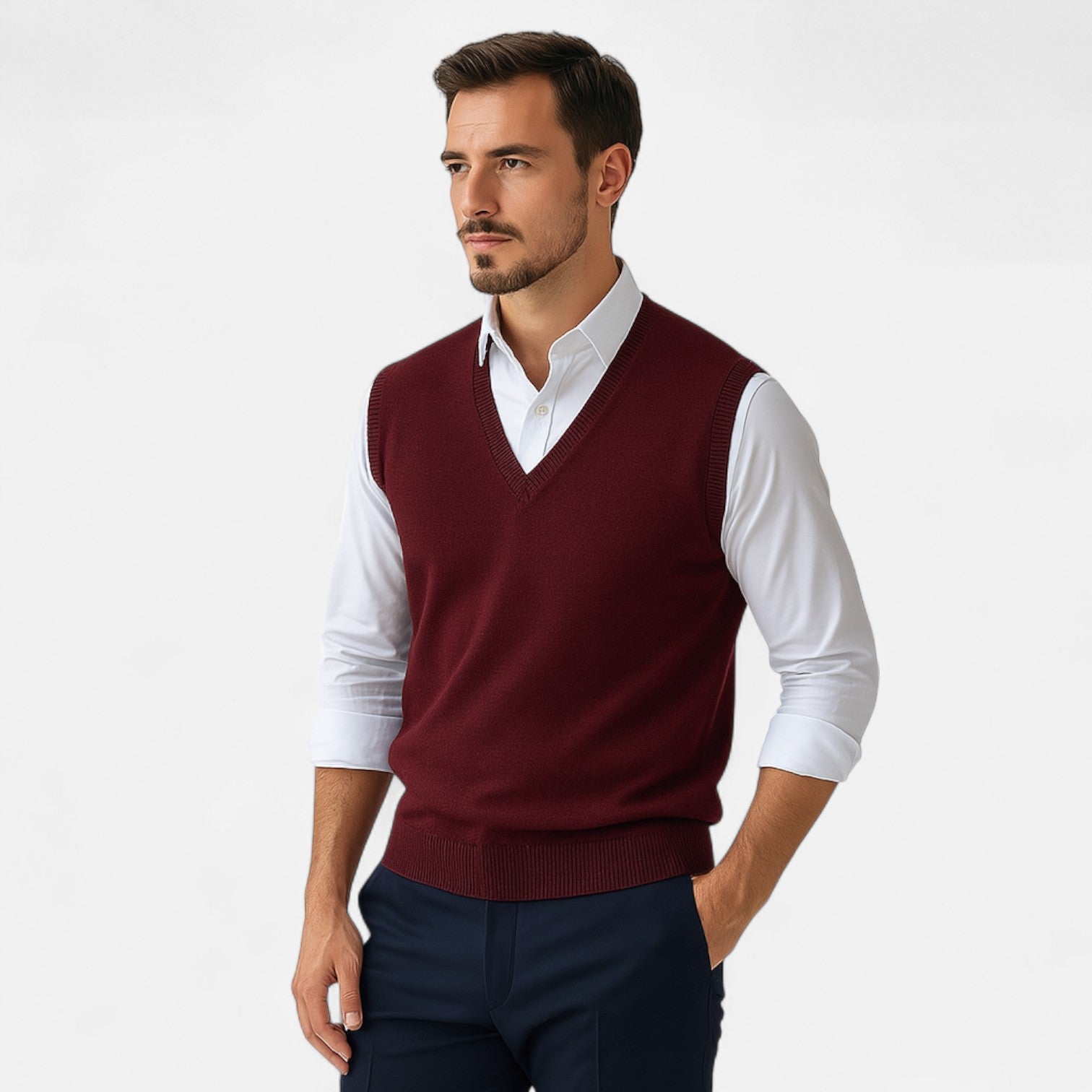 Ancienne Monde | Pull Sans Manches à Col V pour Homme