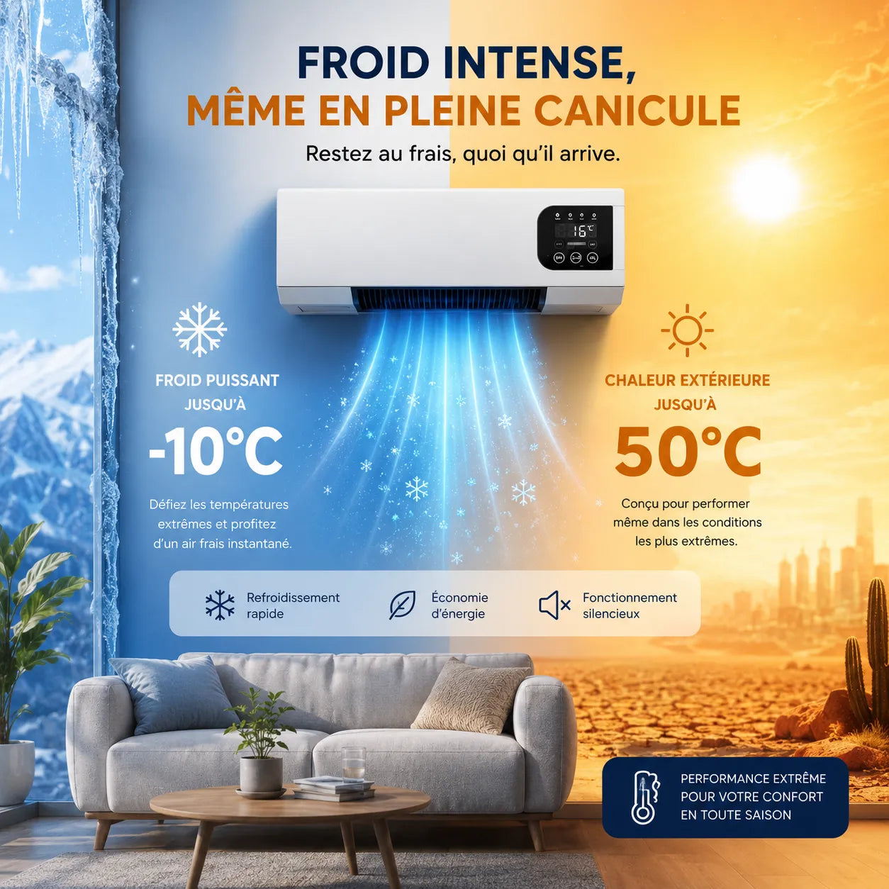 Aparato de calefacción y ventilación mural de 2000 W con control remoto y 3 velocidades