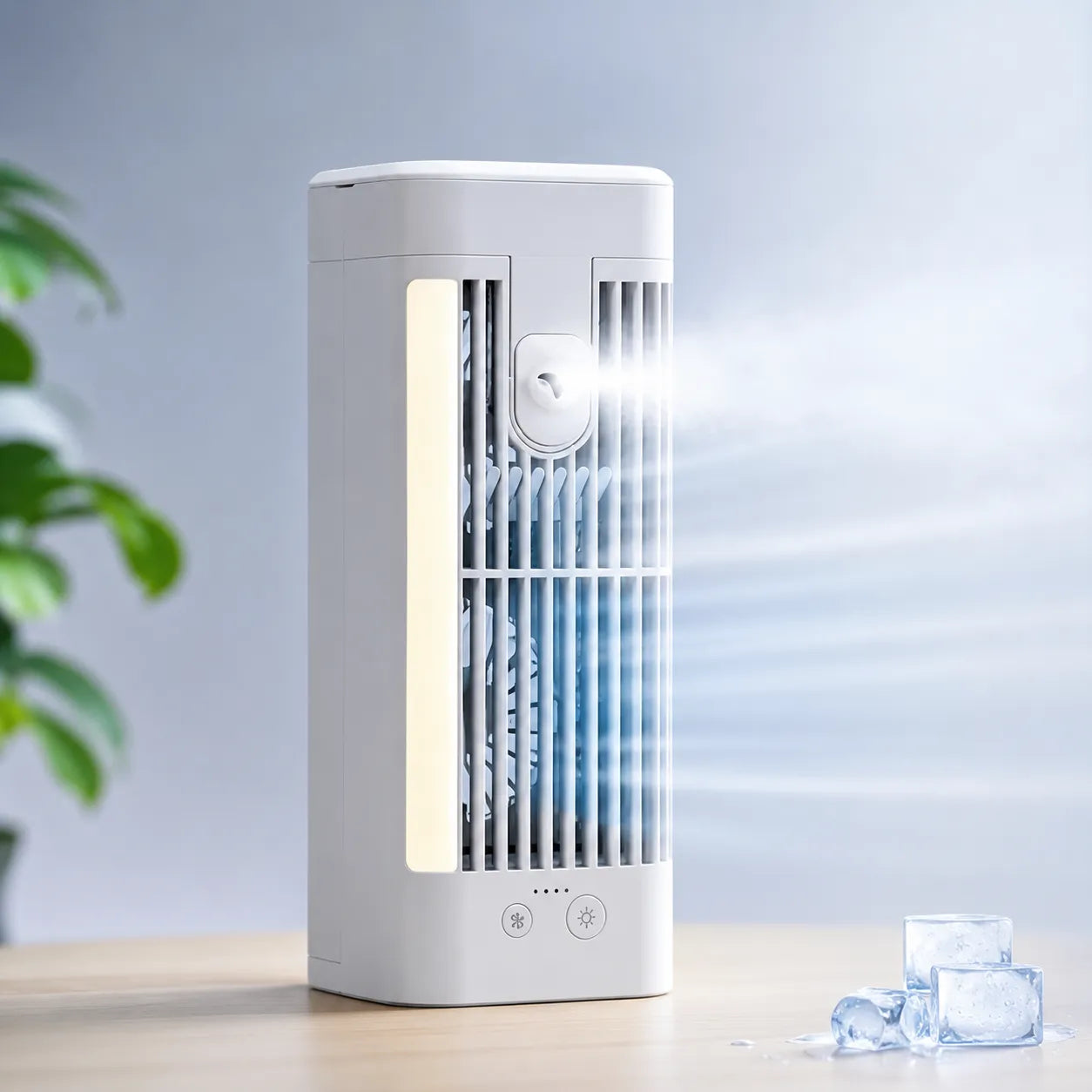 Mini enfriador de aire USB con luz nocturna para oficina