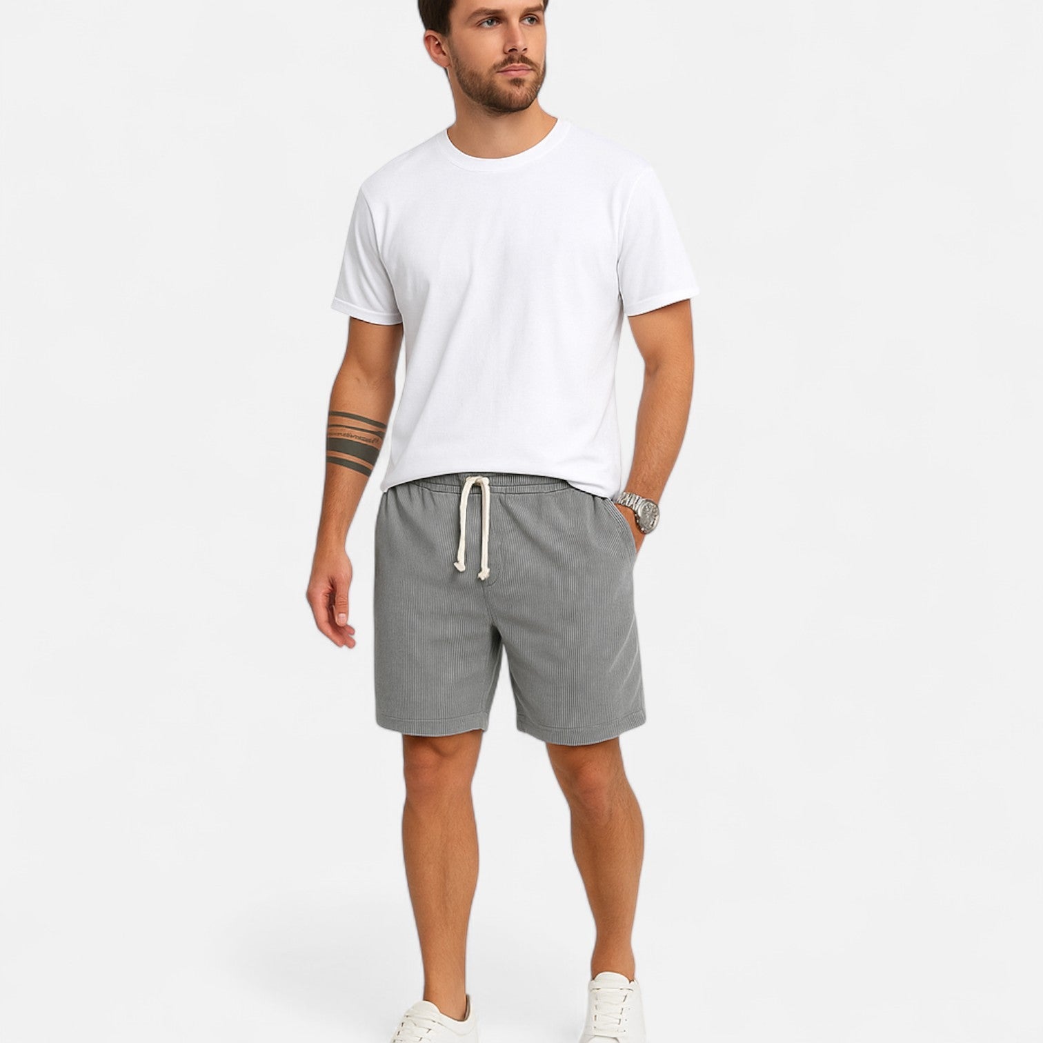 Ancienne Monde | Short d’Été pour Homme – Coupe Tailleur en Coton Léger