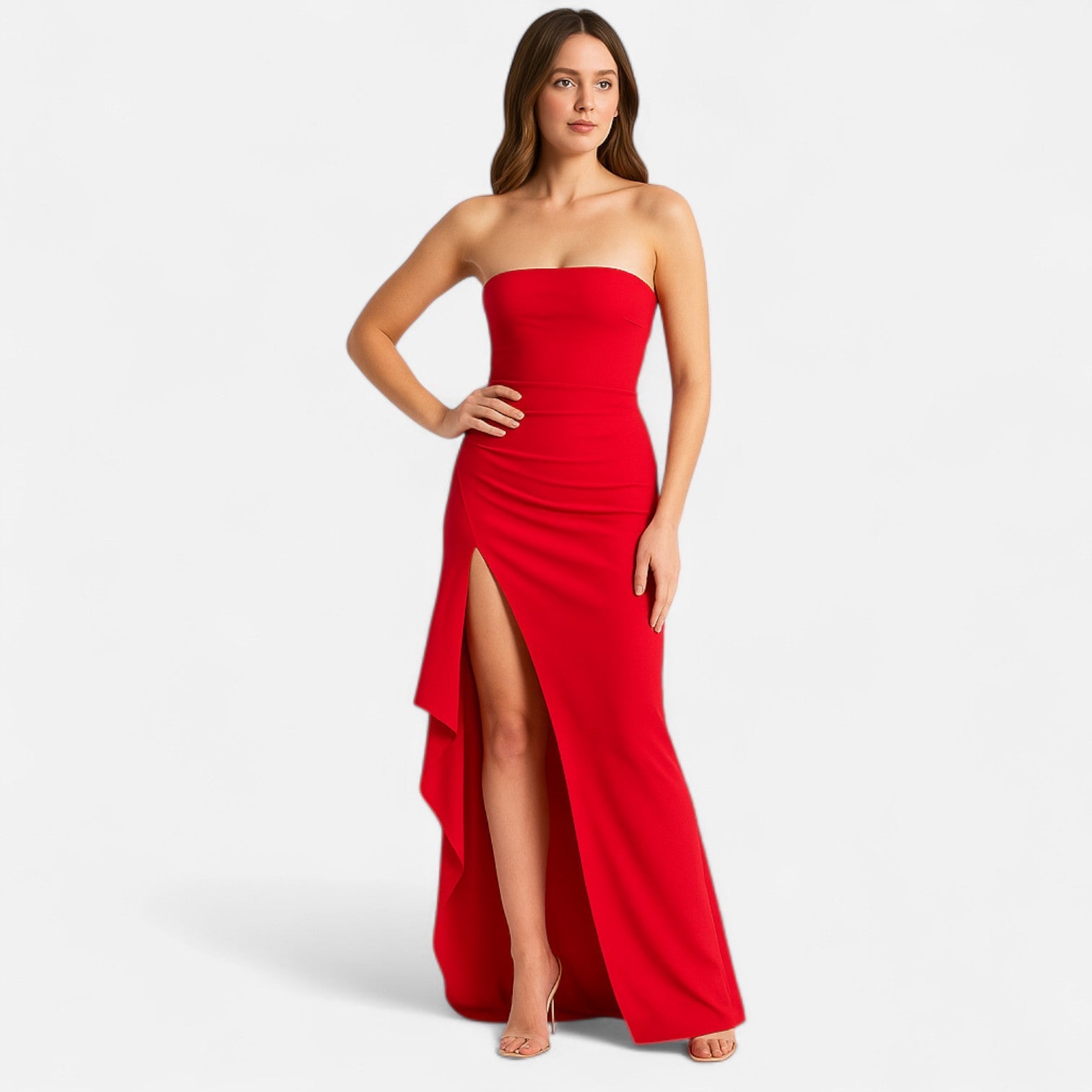 Ancienne Monde | Robe Bustier à Fente Haute pour Femme – Élégance Audacieuse, Glamour Contemporain du Soir