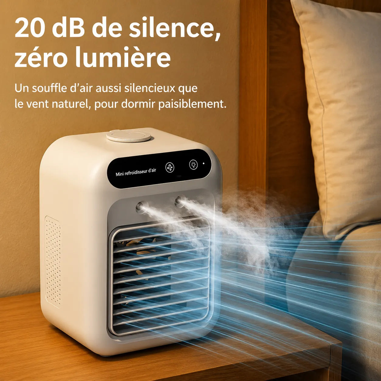 Enfriador de aire portátil recargable por USB con nebulización de 500 ml