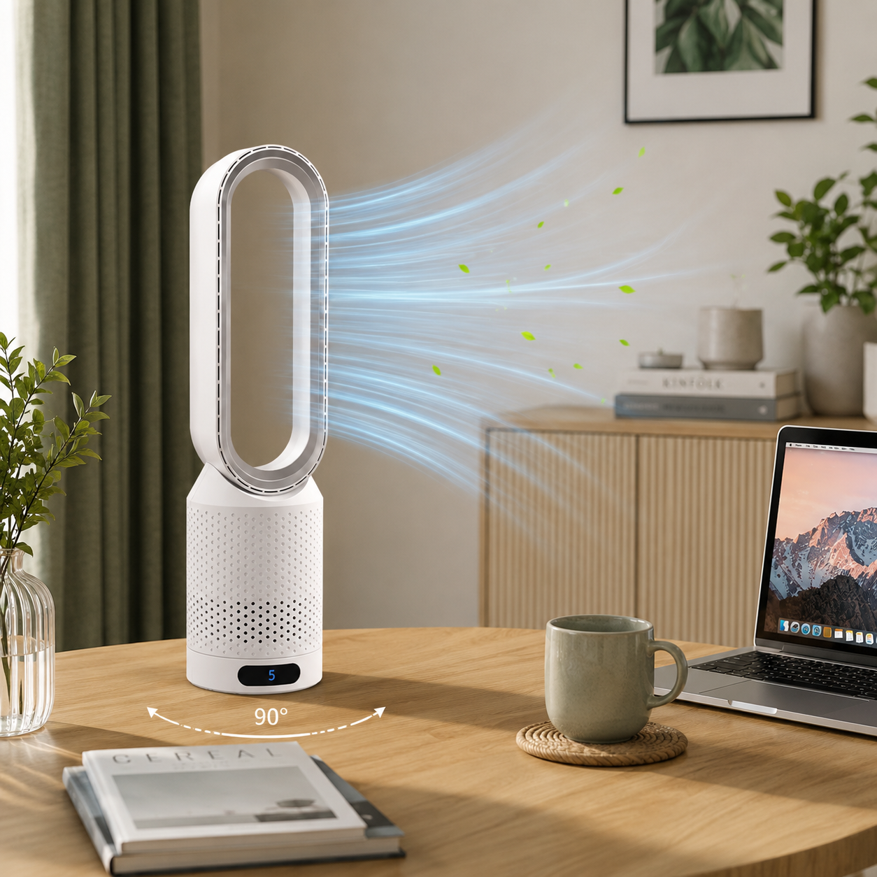 Enfriador de aire 3 en 1 con filtración HEPA y oscilación automática