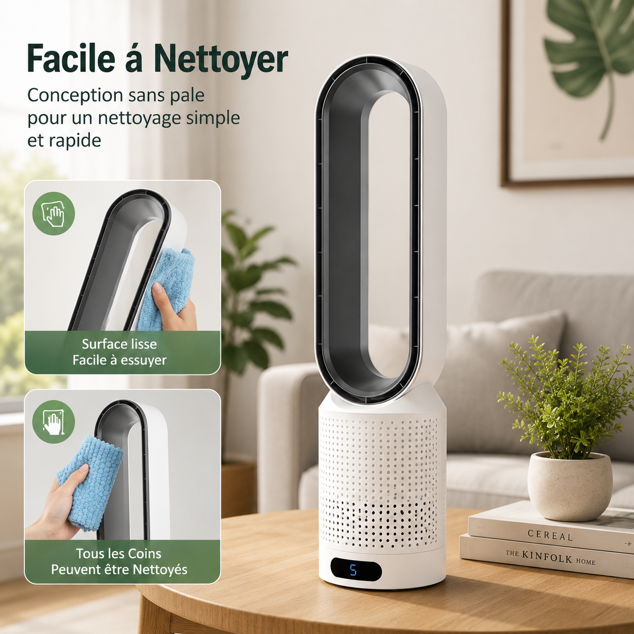 Enfriador de aire 3 en 1 con filtración HEPA y oscilación automática