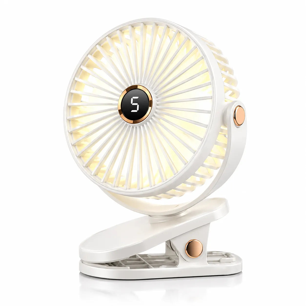 Ventilador portátil recargable con clip de 8000 mAh con LED y 5 velocidades