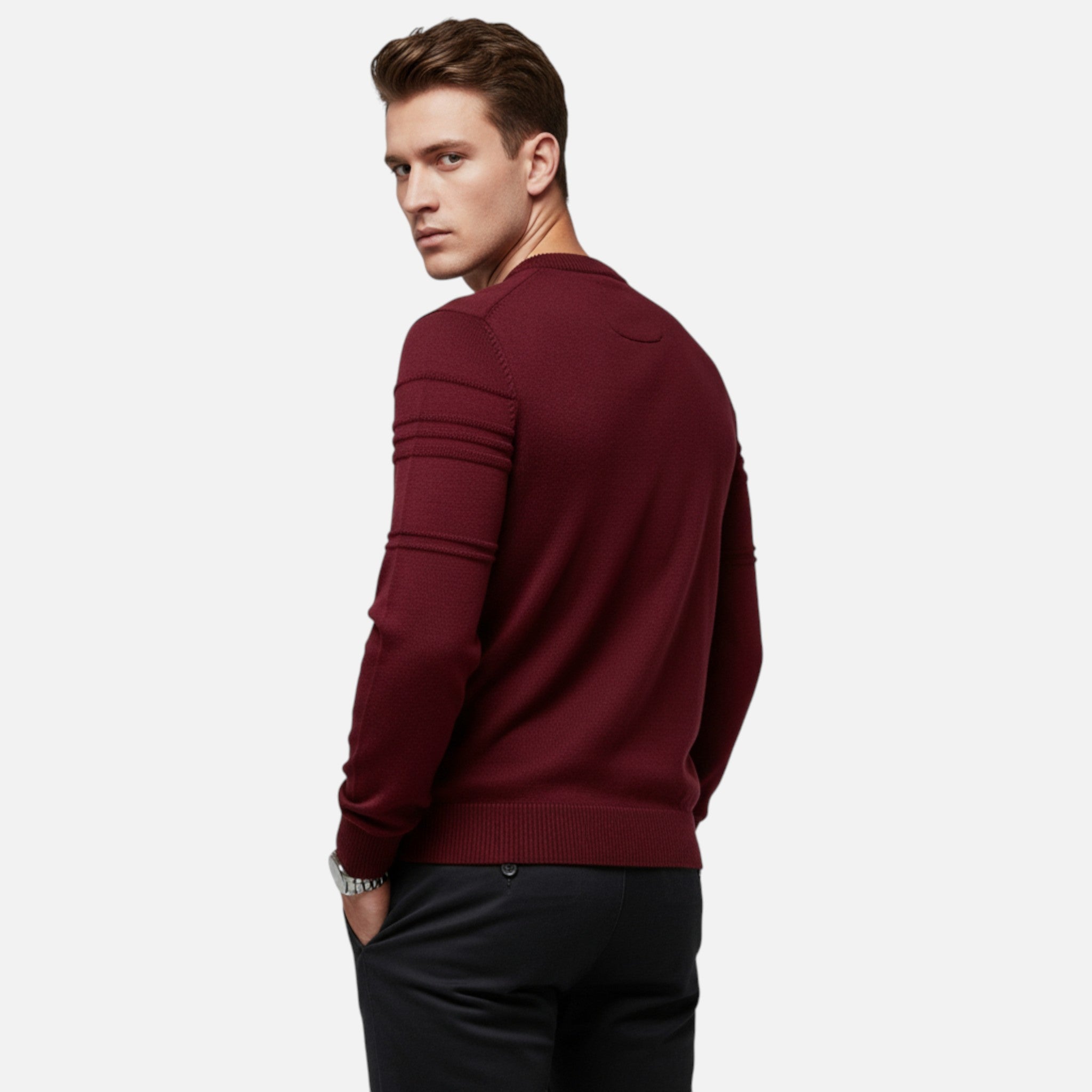 Ancienne Monde | Pull Homme Classique à Rayures en Coton Doux