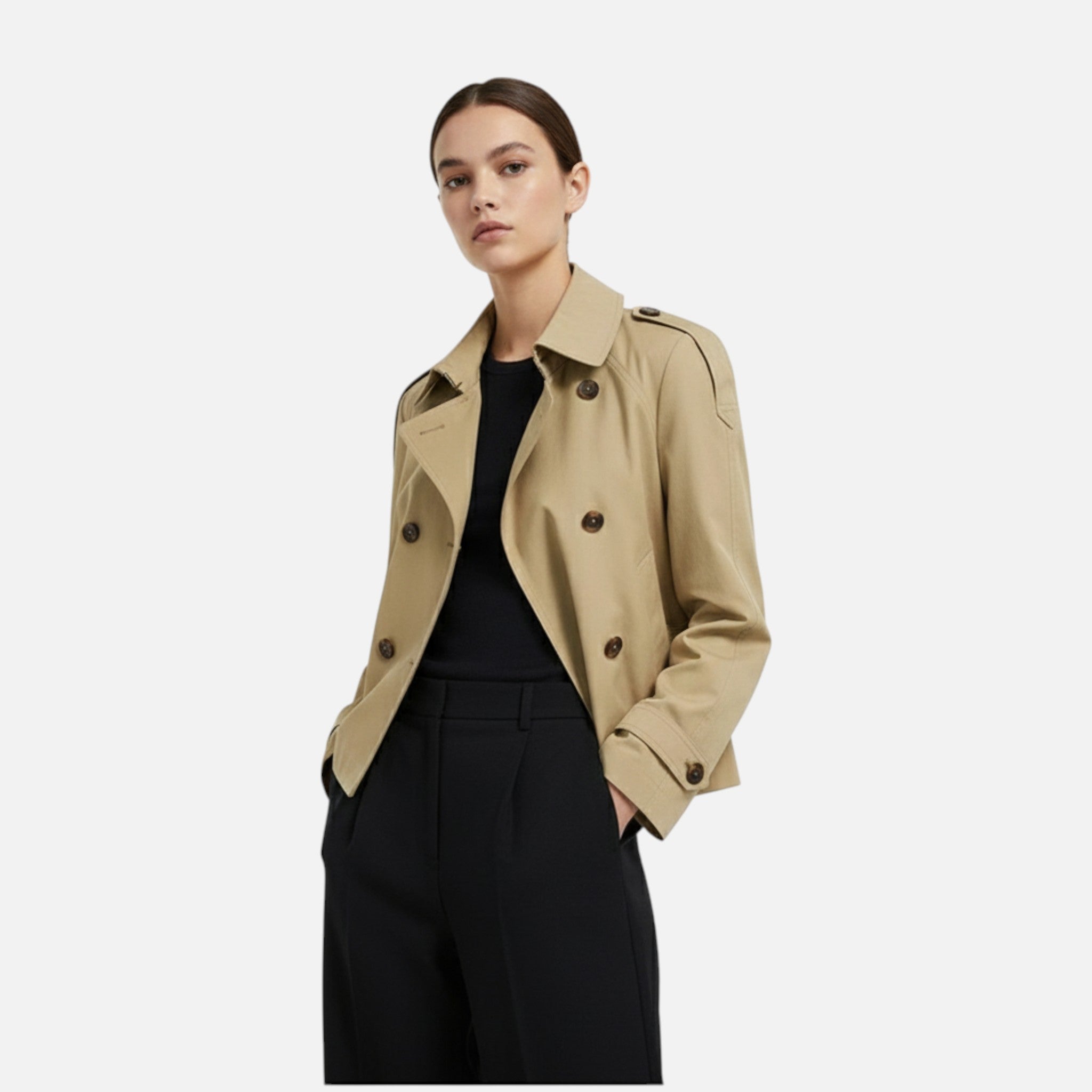Ancienne Monde | Trench Court Ceinturé Femme