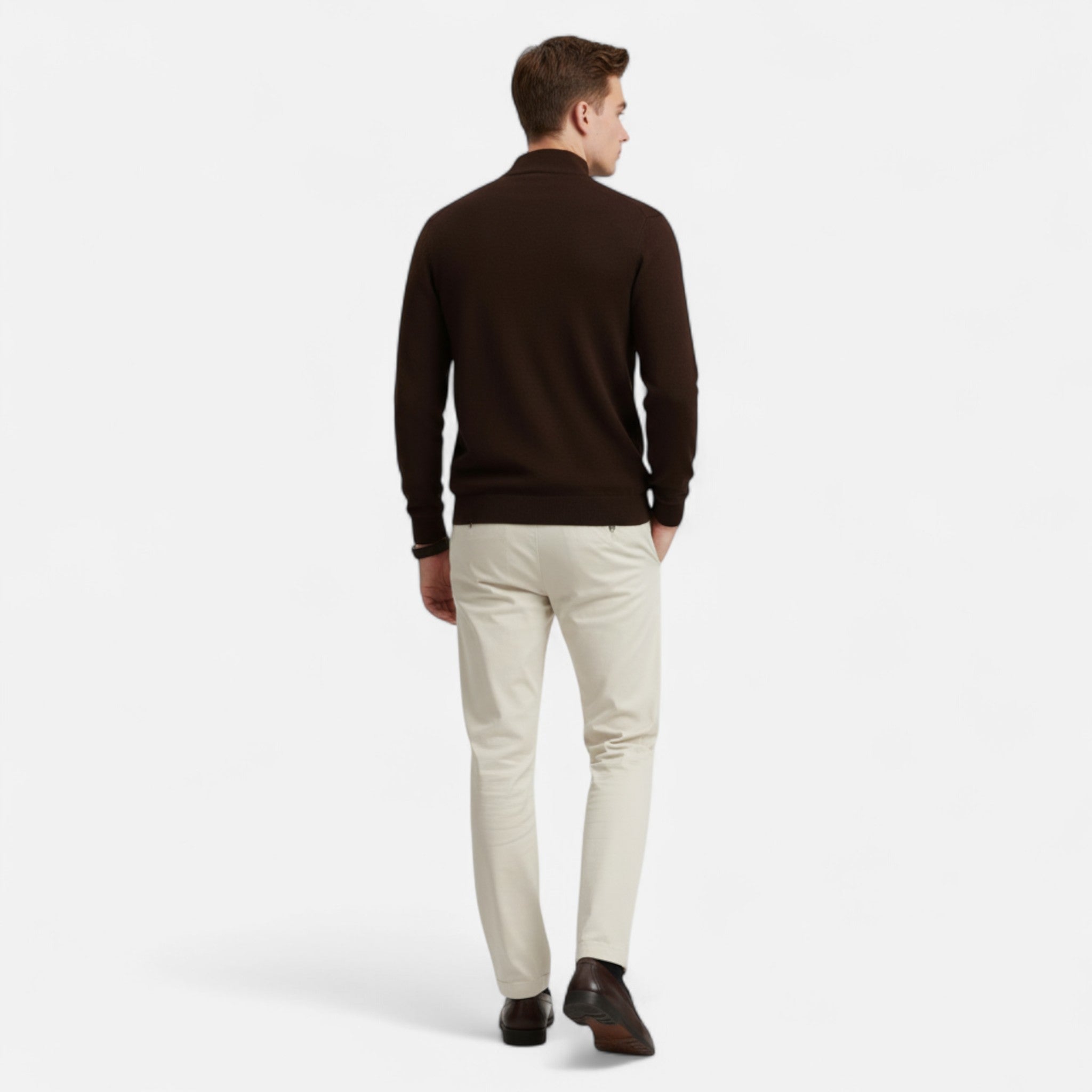 Ancienne Monde | Pull Homme Demi-Zip Laine Mérinos Premium