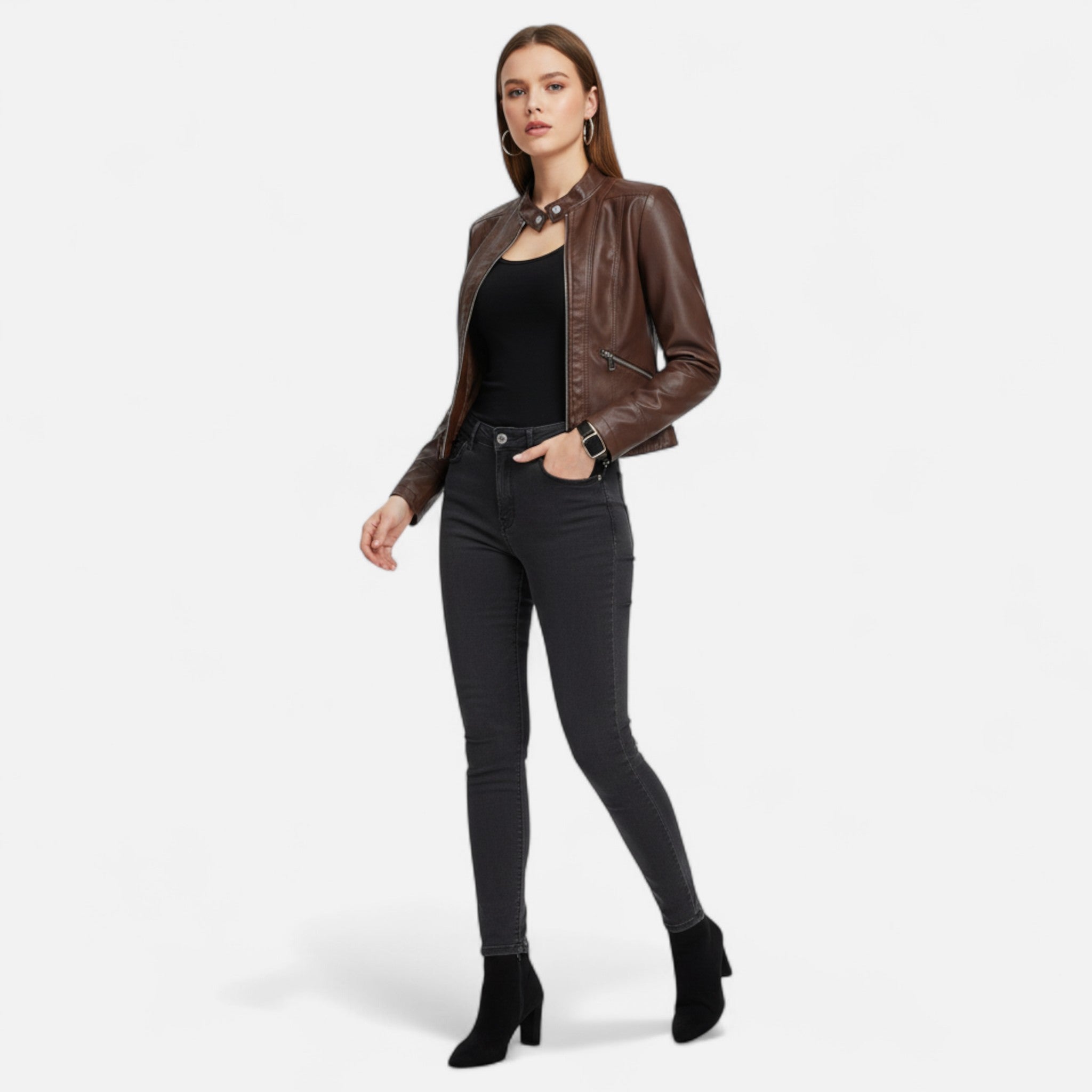 Ancienne Monde | Veste Femme Élégante en Cuir Premium