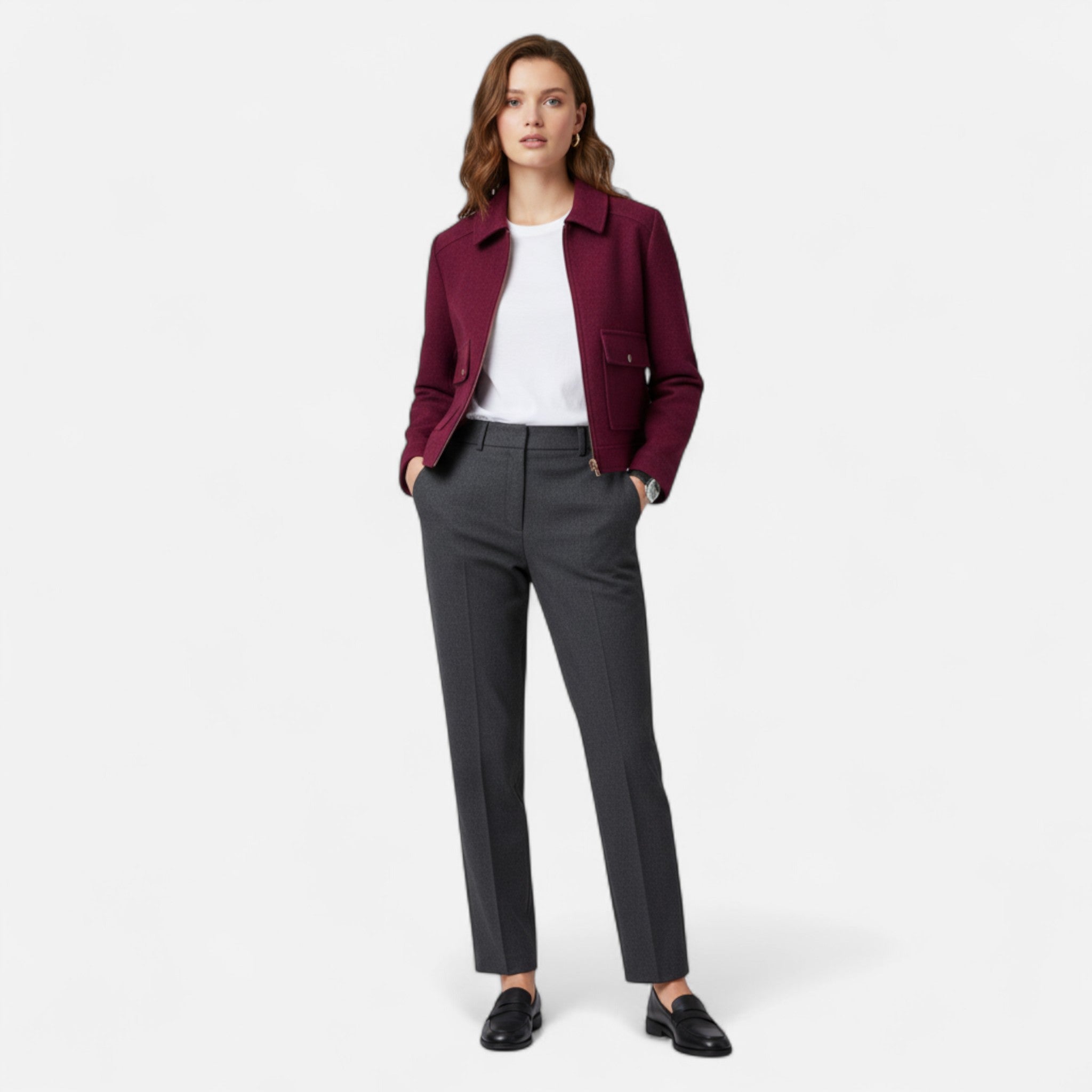 Ancienne Monde | Veste Femme Courte Zippée Élégante