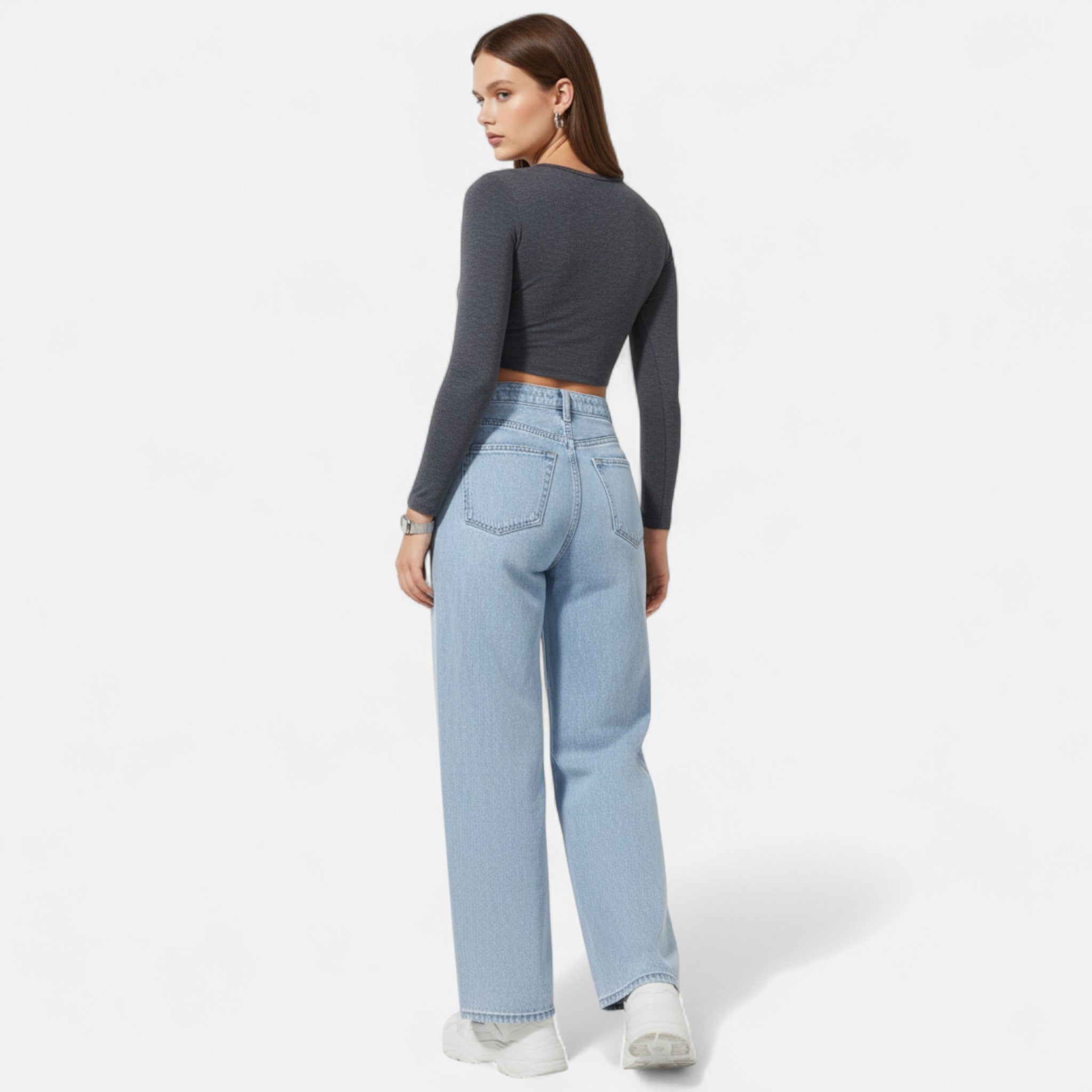 Antigo Mundo | Jean Mulher Largo Casual Elegante