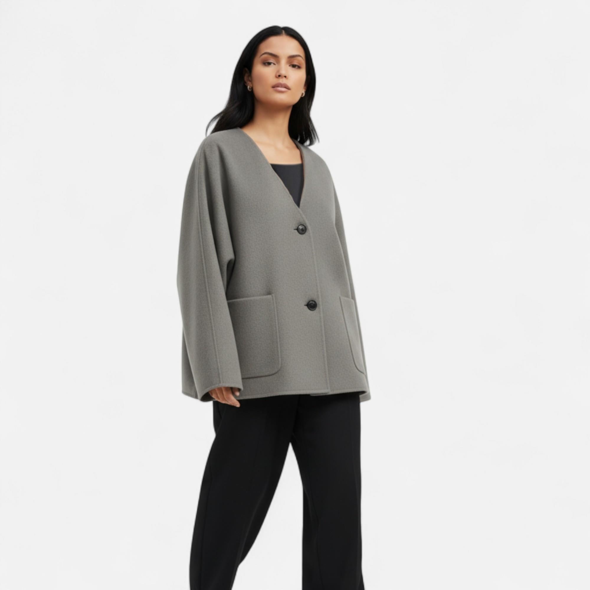 Ancienne Monde | Veste Kimono Femme Laine Col V