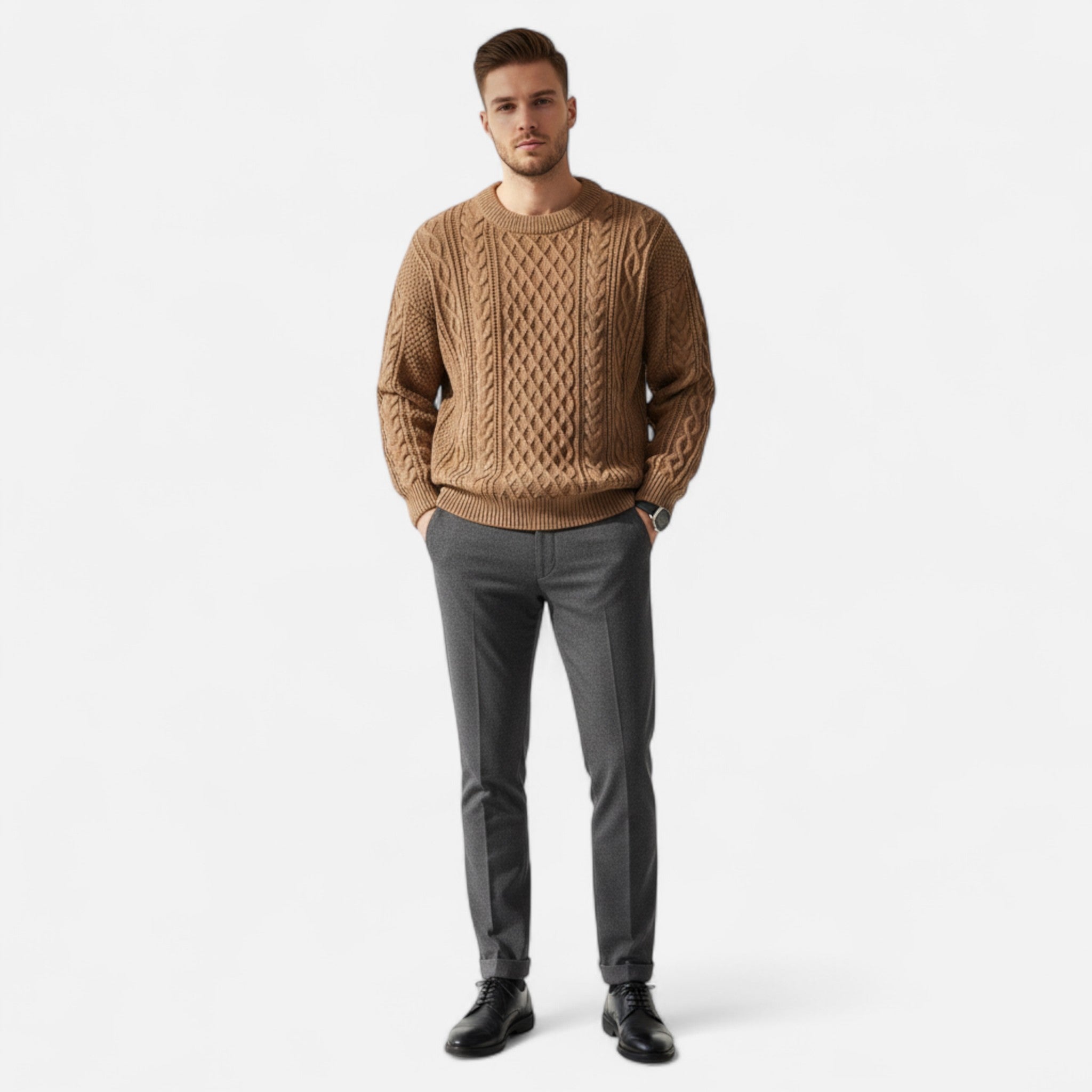 Ancienne Monde | Pull Homme Classique en Laine Premium