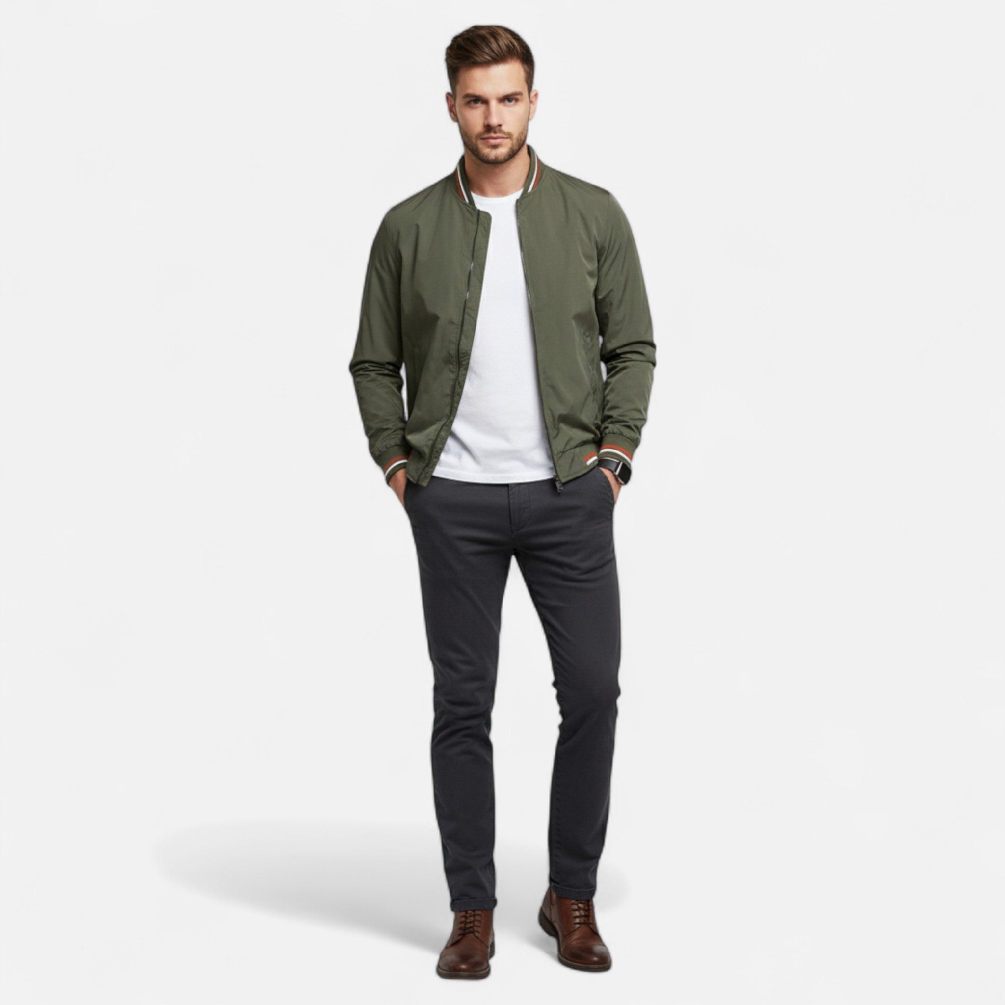 Ancienne Monde | Blouson Bomber Homme Léger Élégance Intemporelle