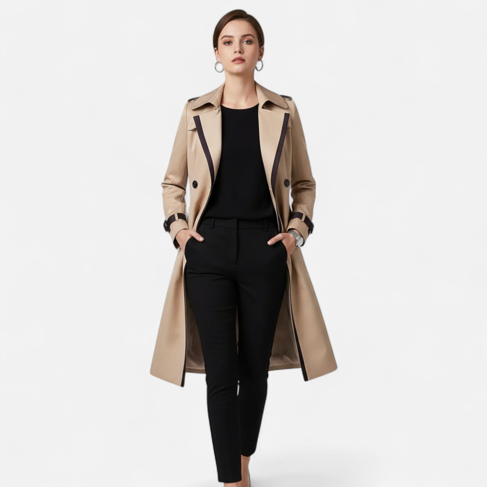 Ancienne Monde | Trench Long Femme Élégance Intemporelle Imperméable
