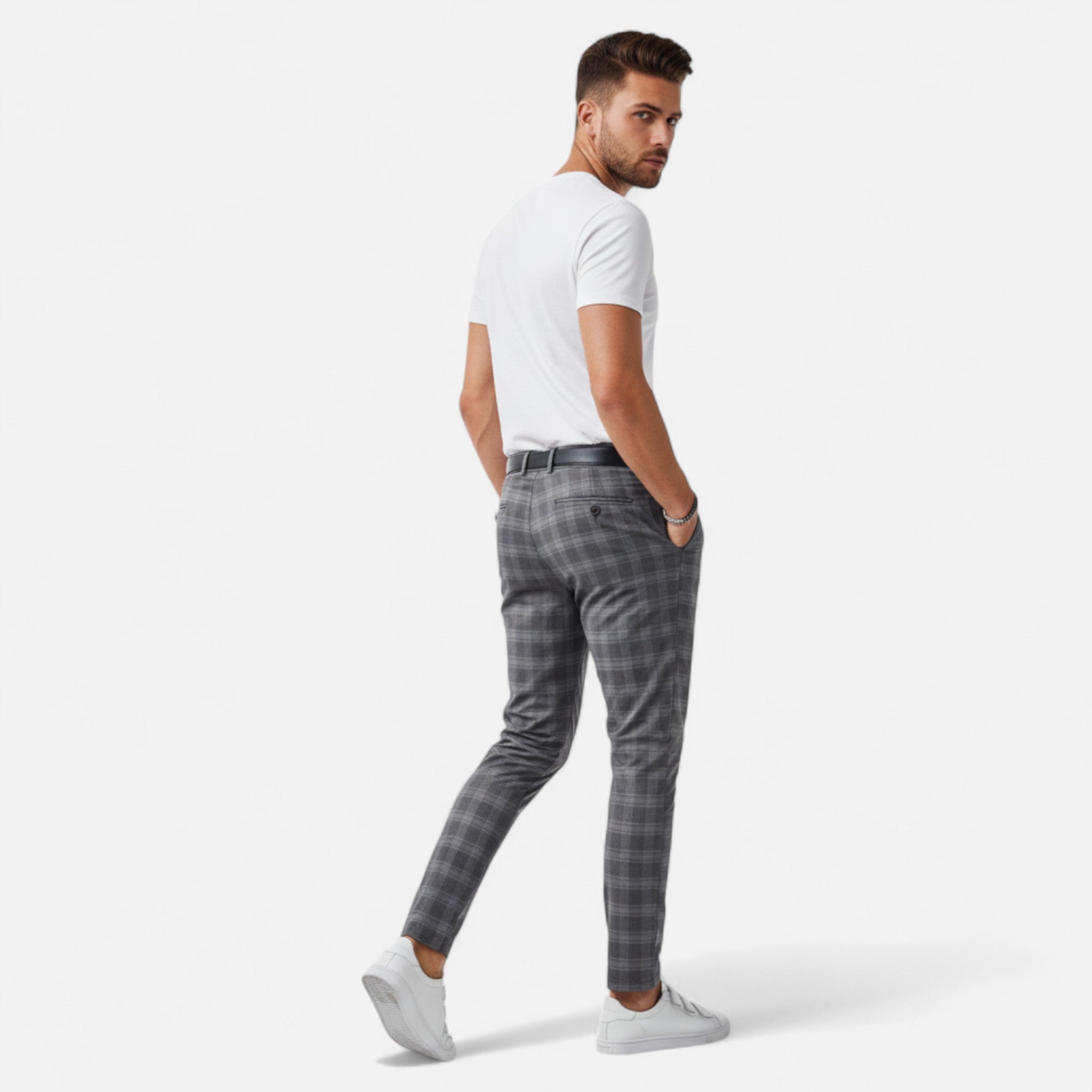 Ancienne Monde | Pantalon Chino Homme à Carreaux Élégance Premium