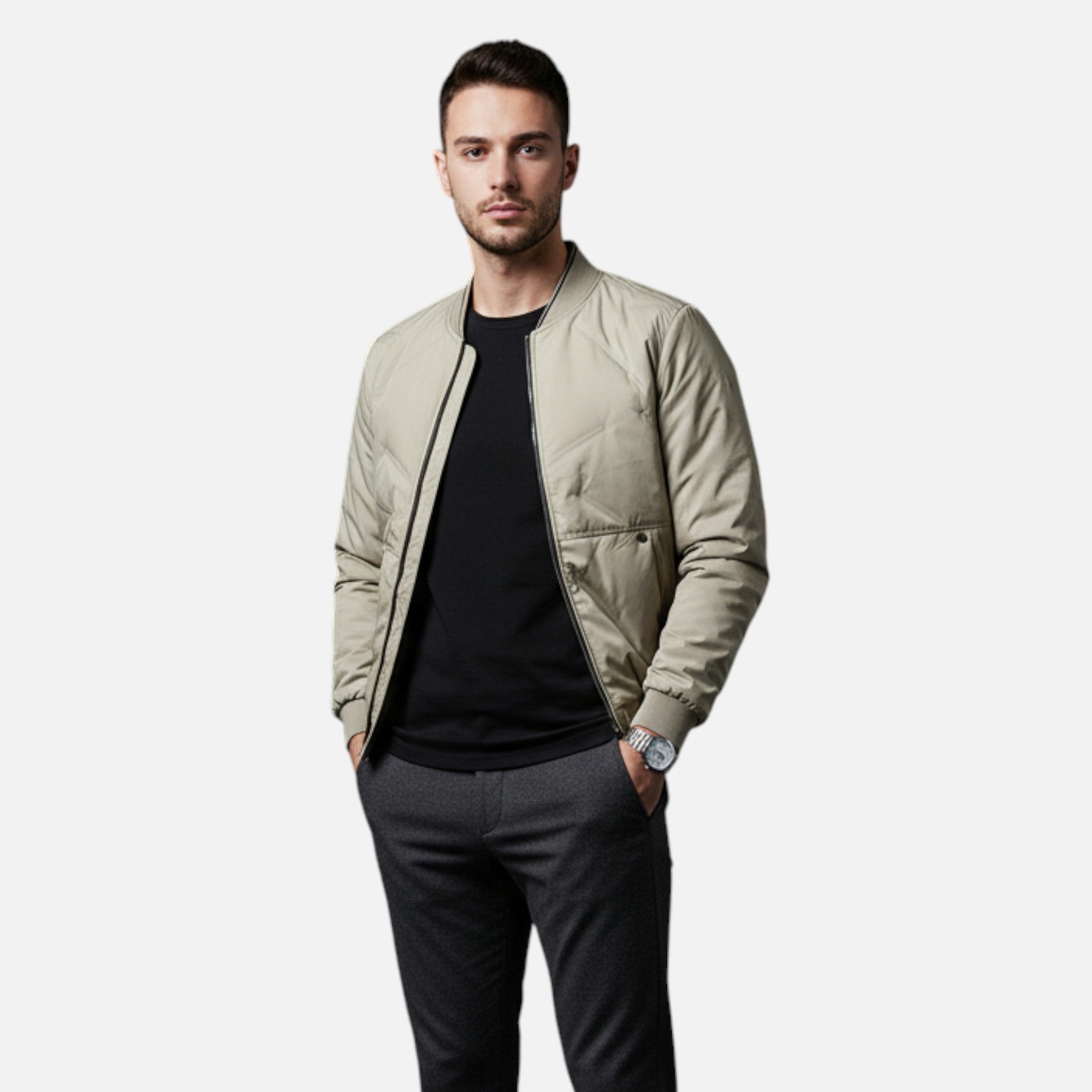 Ancienne Monde | Giacca Bomber Piumino Uomo – Cappotto Leggero e Caldo per Autunno & Inverno