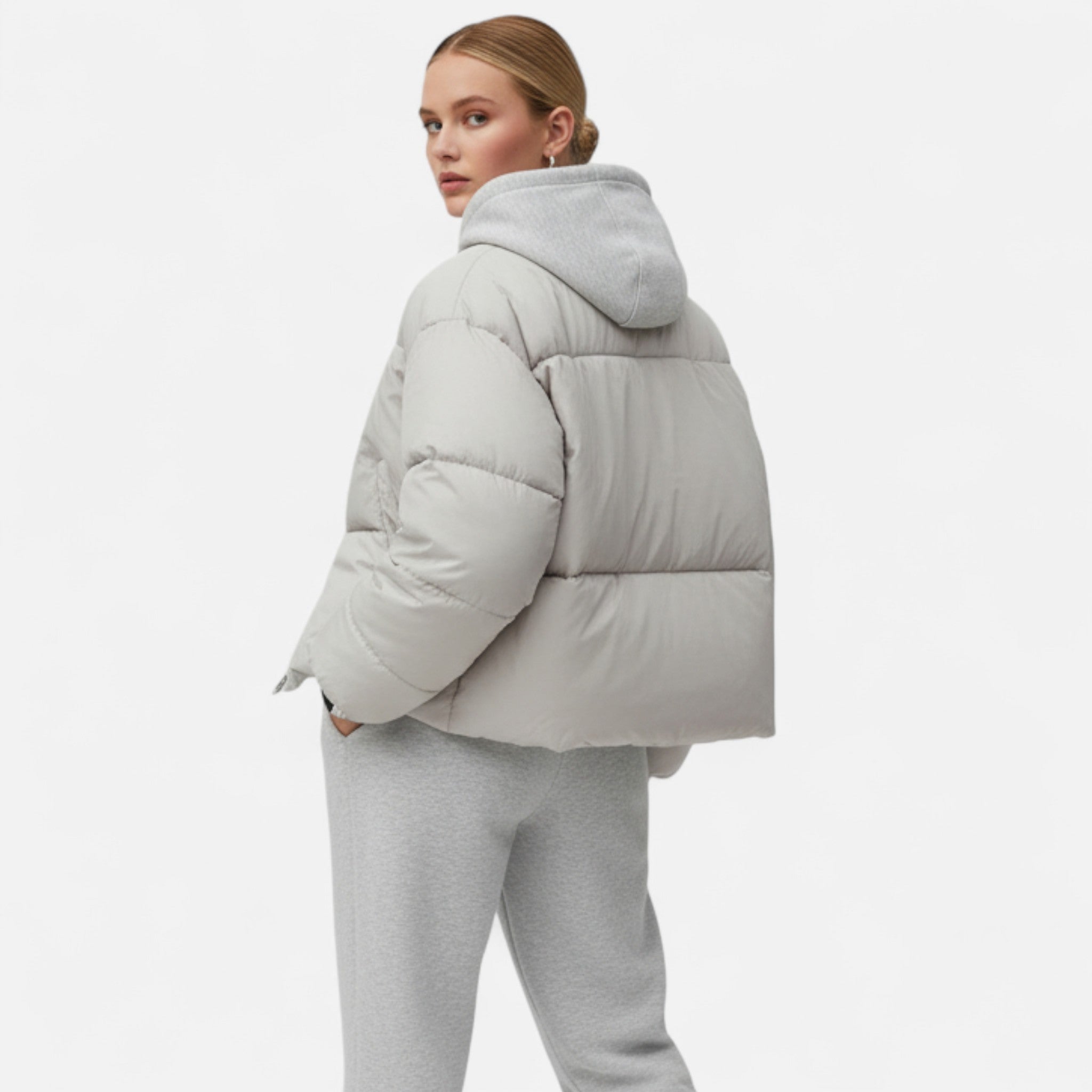 Ancienne Monde | Casaco de penas feminino oversize elegante para inverno