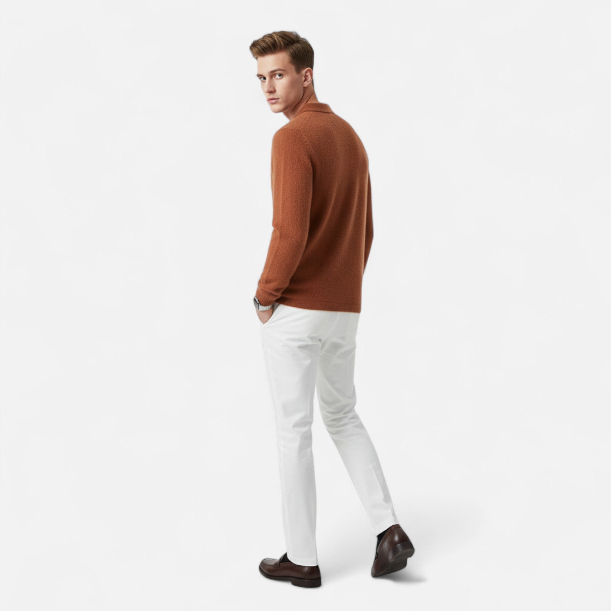 Ancienne Monde | Pull Veste Homme Col Polo Intemporel