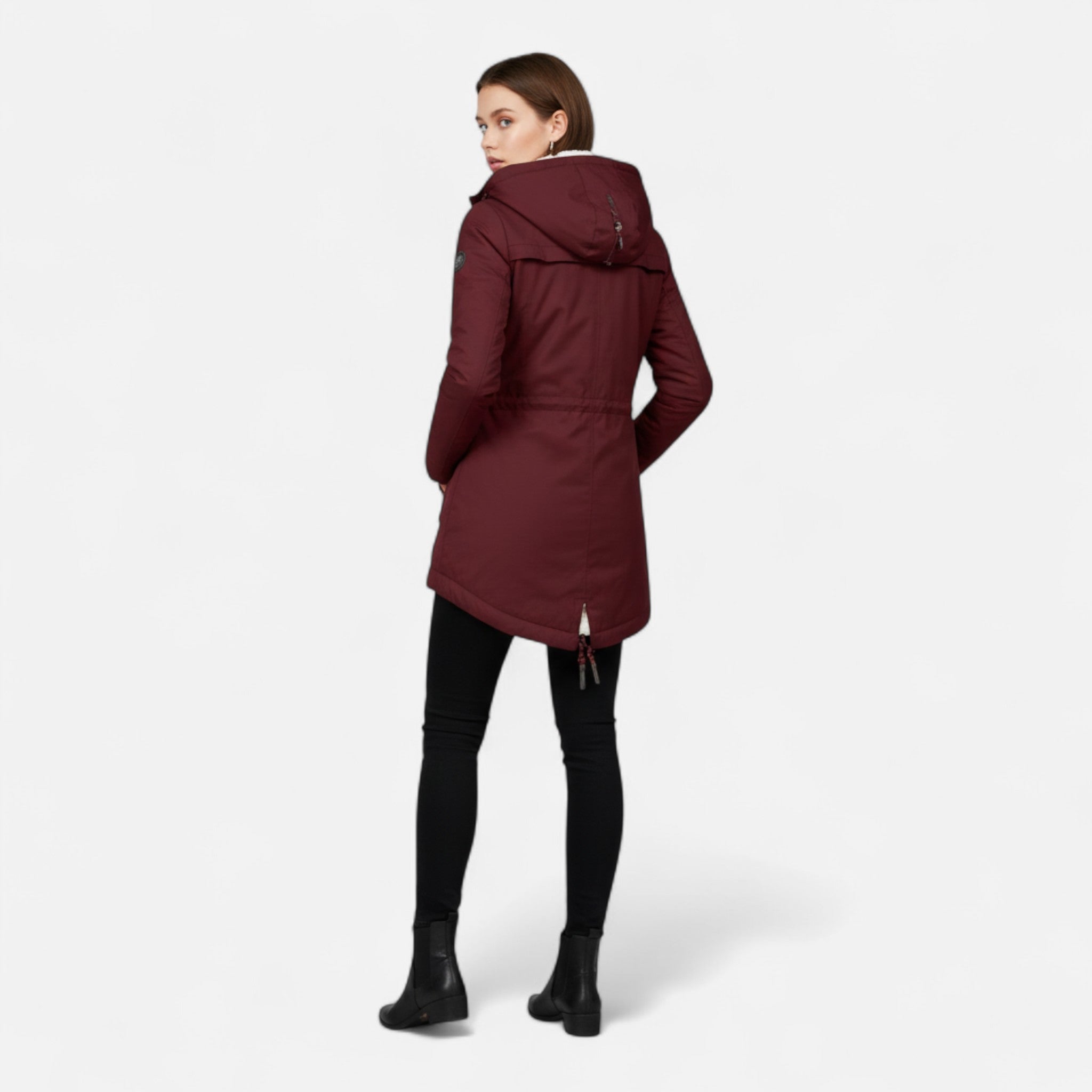 Ancienne Monde | Parka Femme Zippée à Capuche Coupe Ample