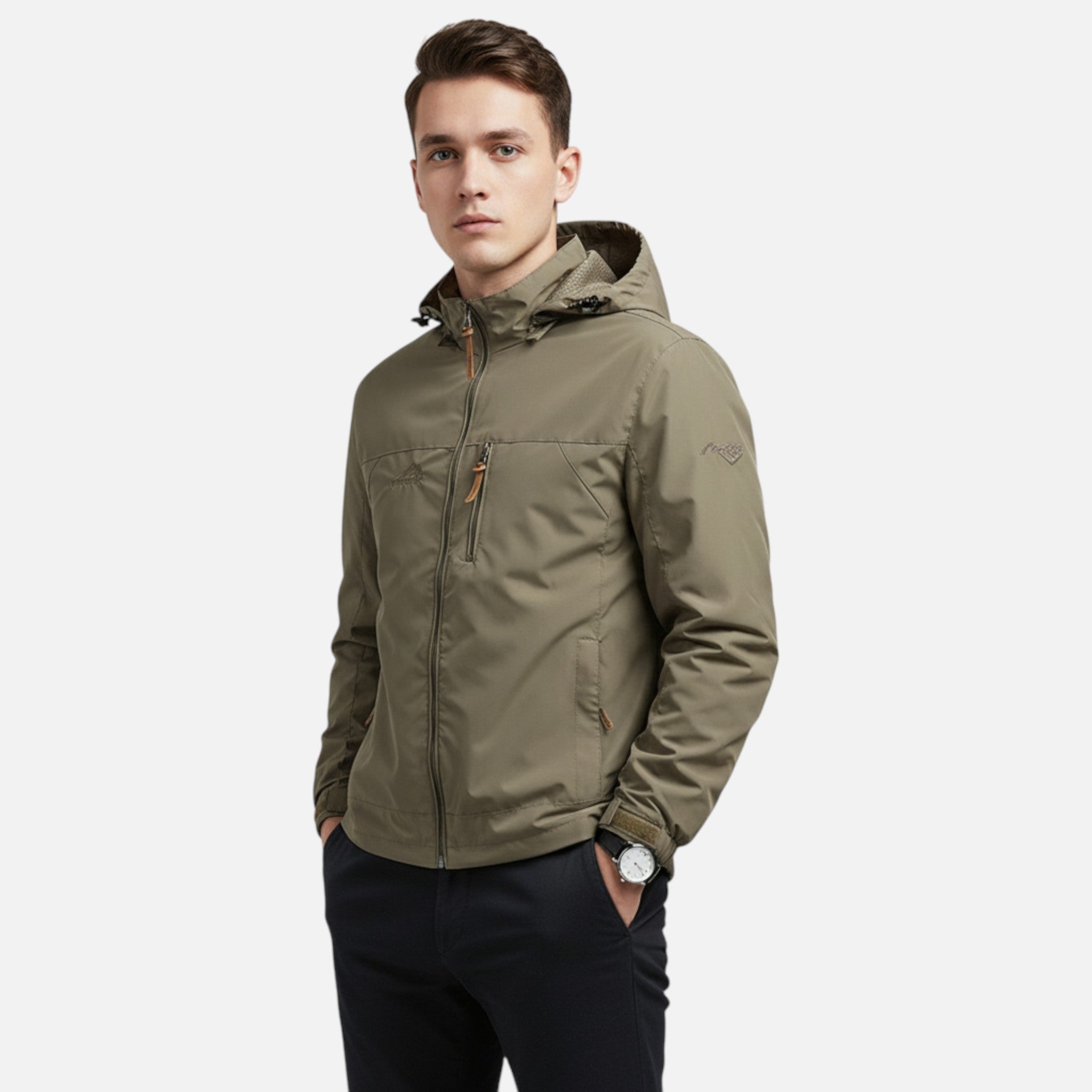 Ancienne Monde | Chaqueta impermeable ligera para hombre con capucha