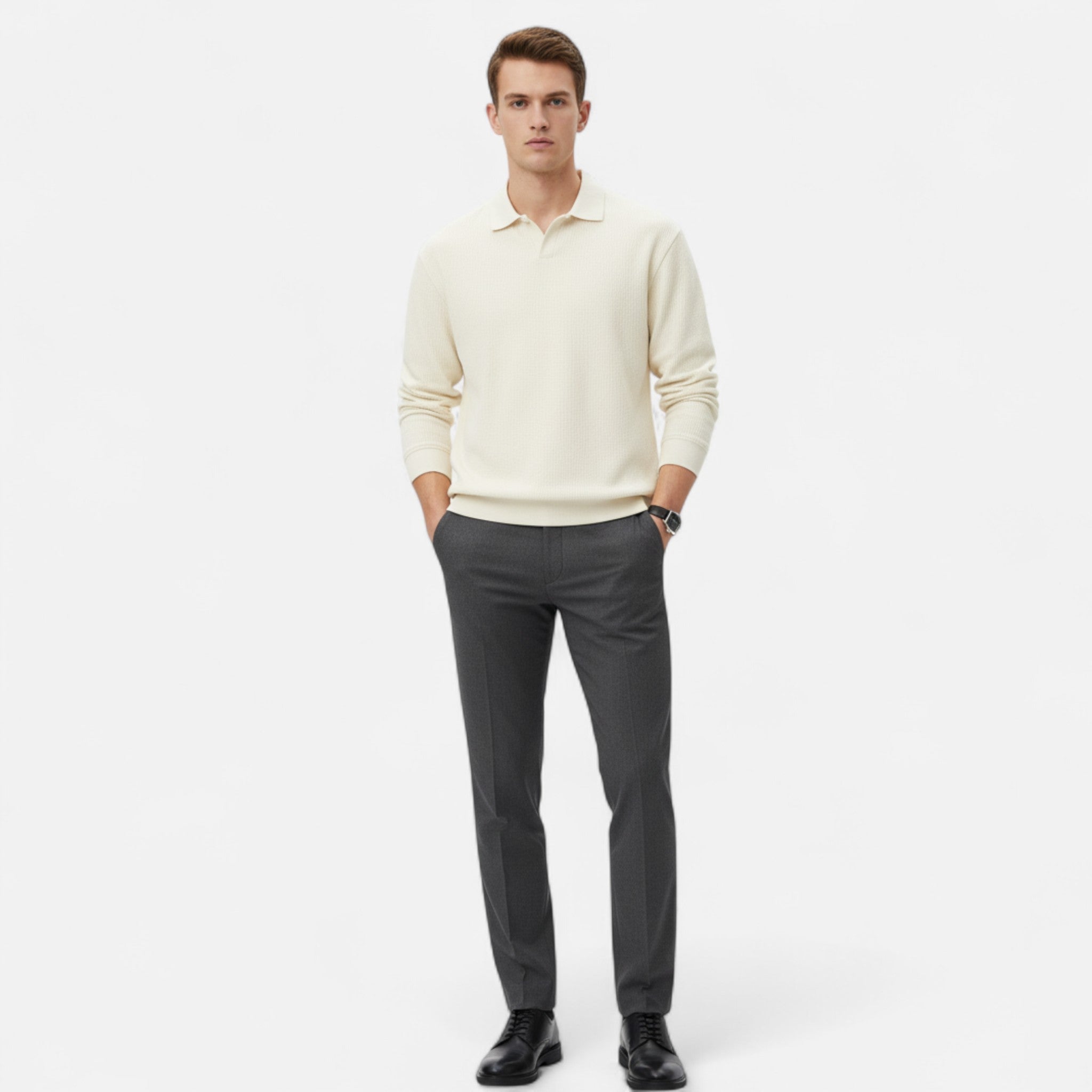 Ancienne Monde | Polo Homme Manches Longues Style Héritage