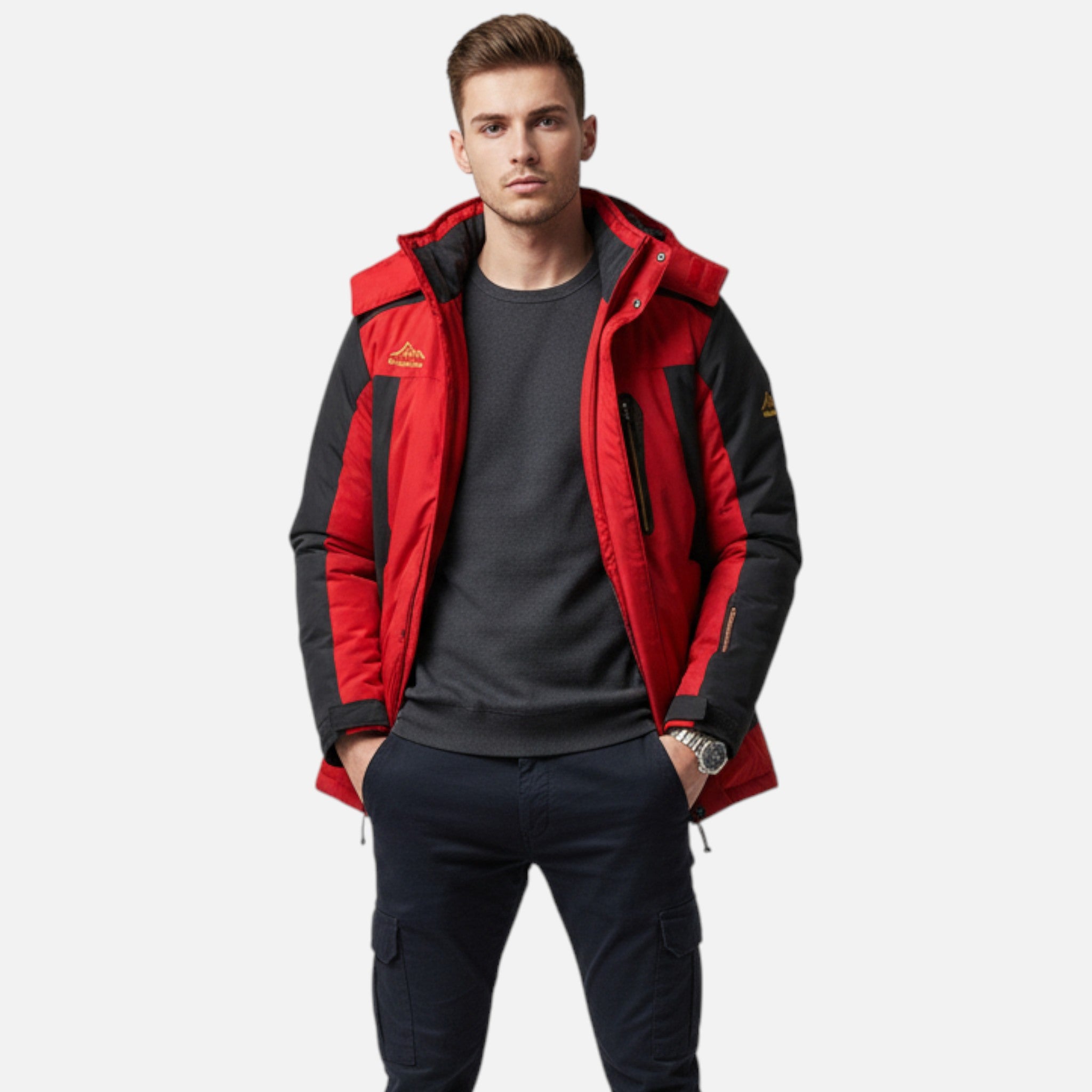 Ancienne Monde | Parka d’Hiver Homme à Capuche Imperméable