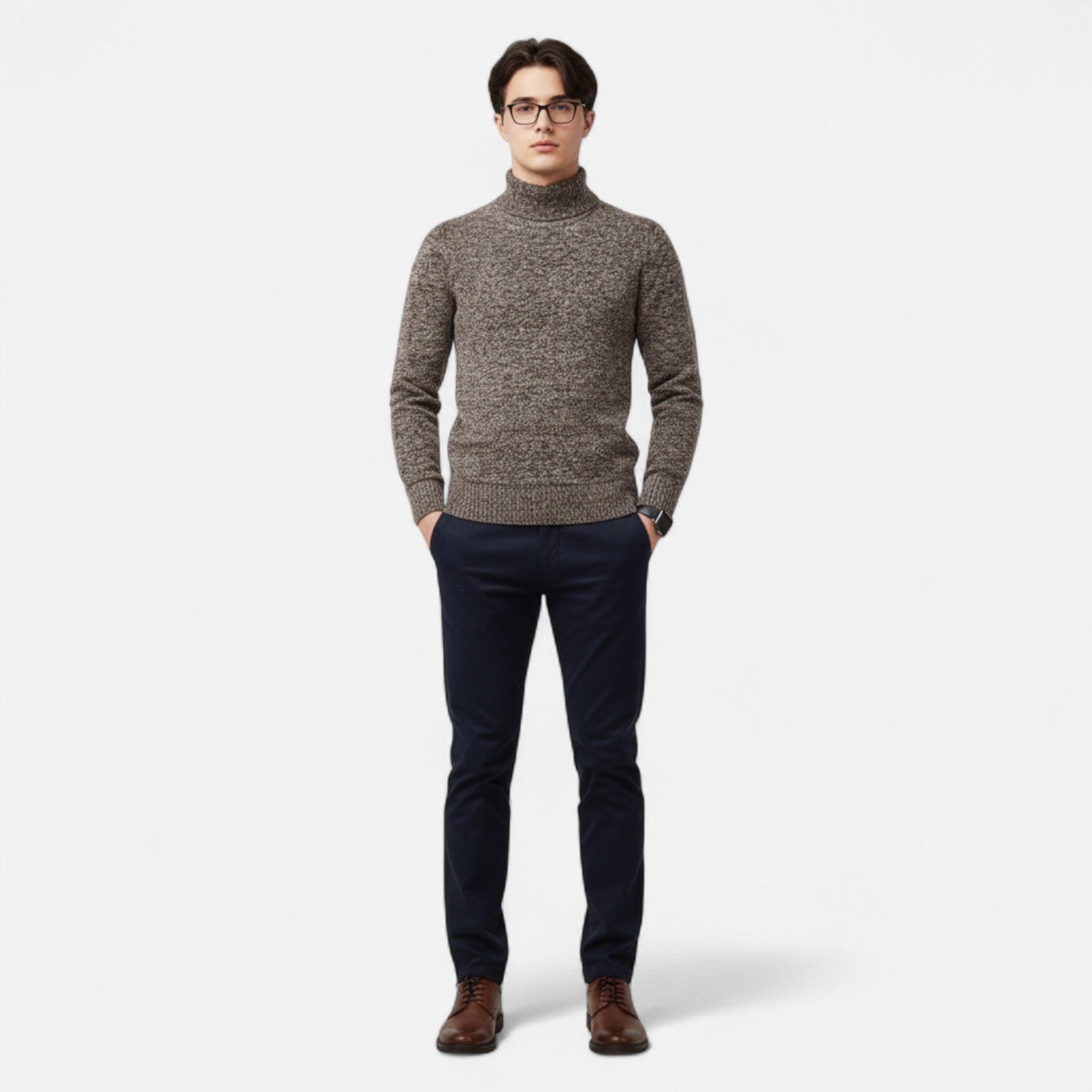 Ancienne Monde | Camisola Polar Homem Gola Alta Slim Fit