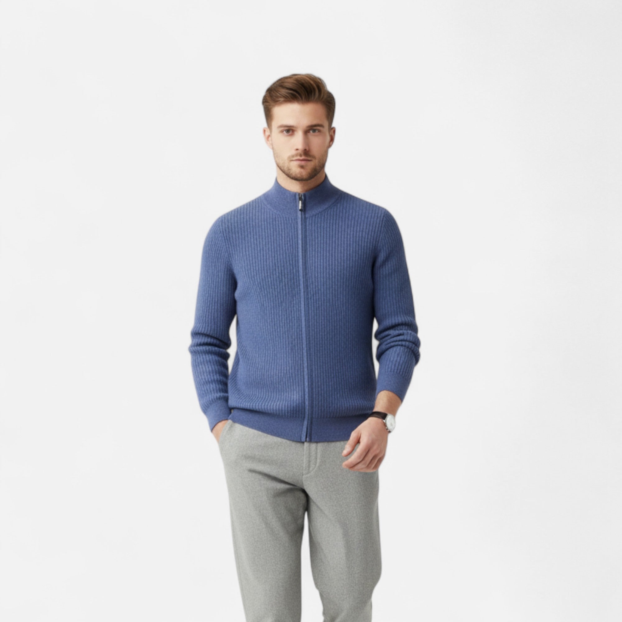 Ancienne Monde | Veste Homme Laine Pure Col Montant